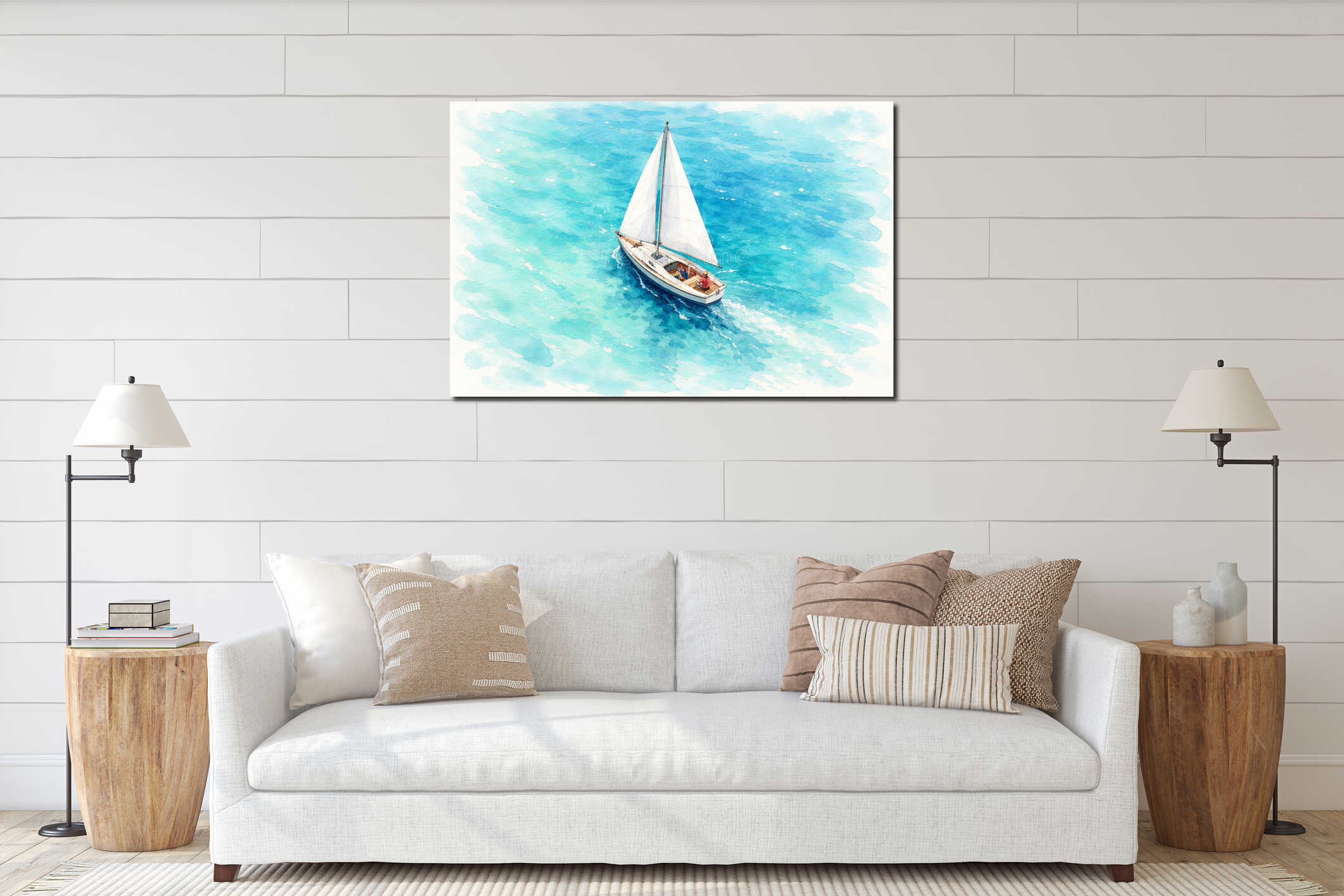 Canvas hanging interior mockup
