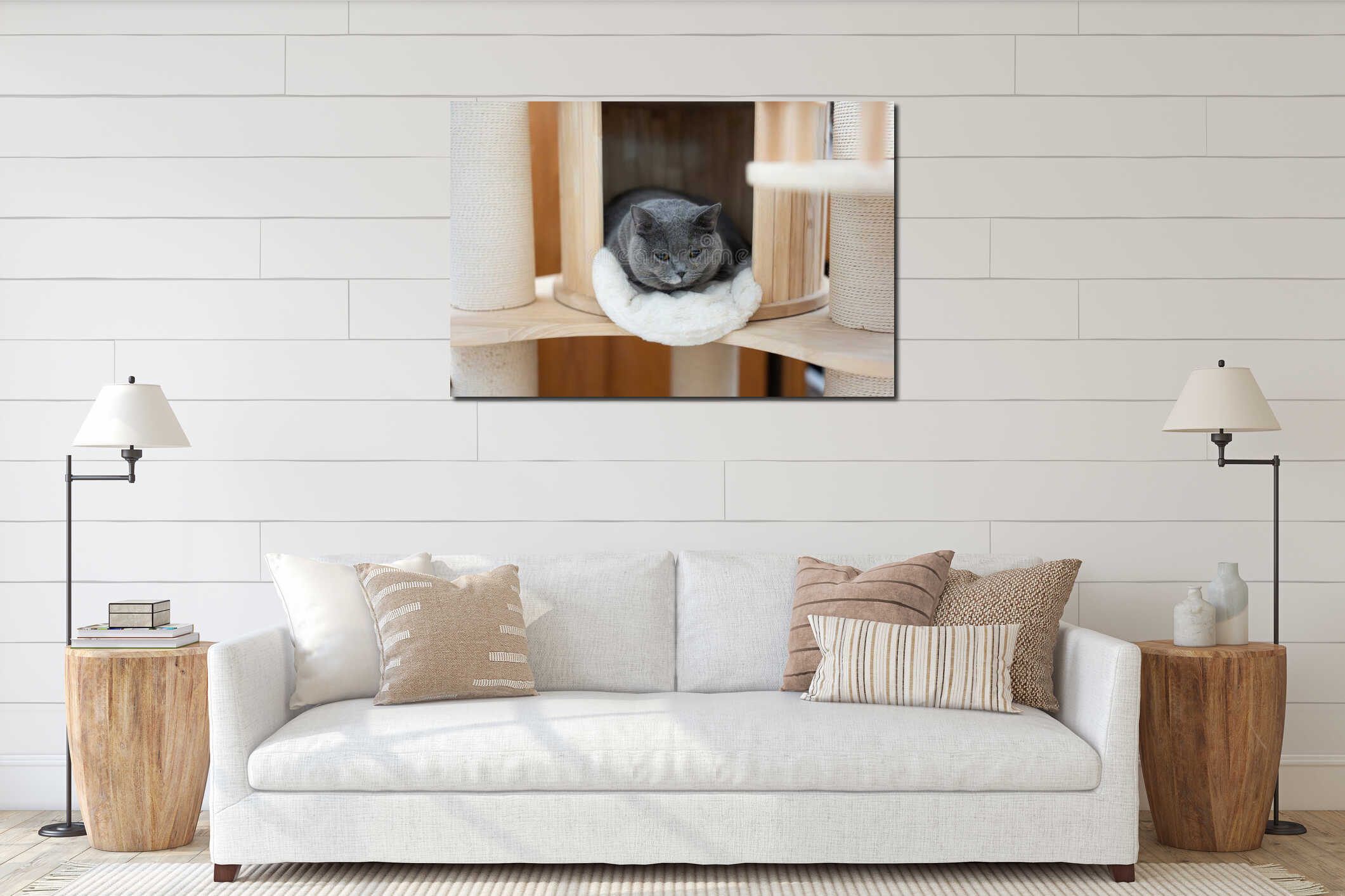 Canvas hanging interior mockup