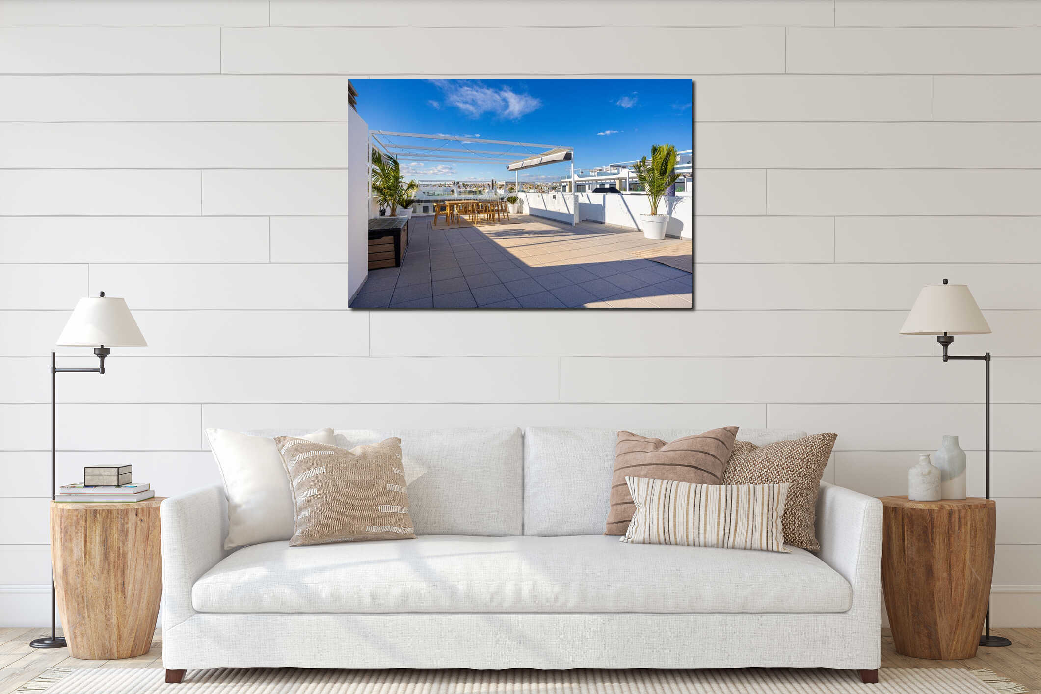 Canvas hanging interior mockup