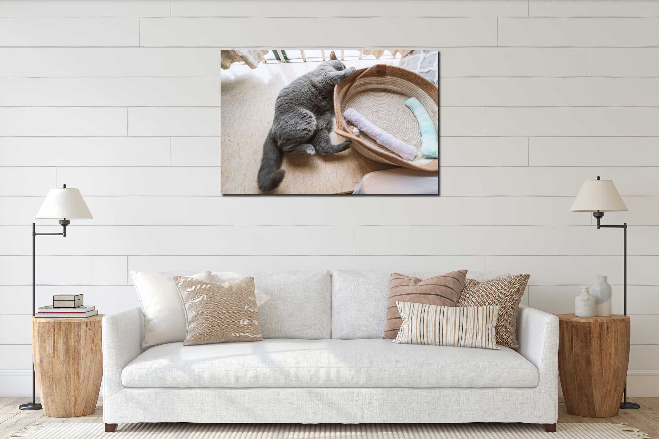 Canvas hanging interior mockup
