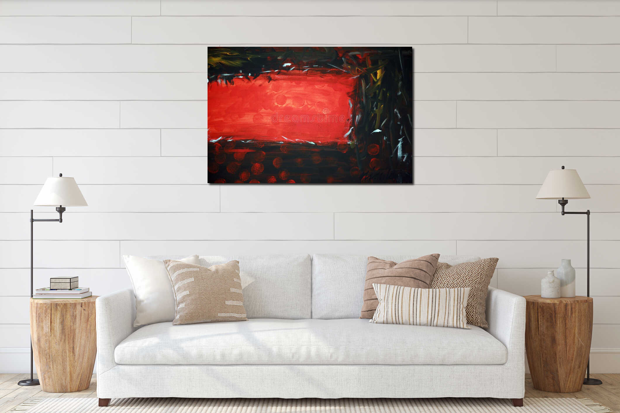 Canvas hanging interior mockup