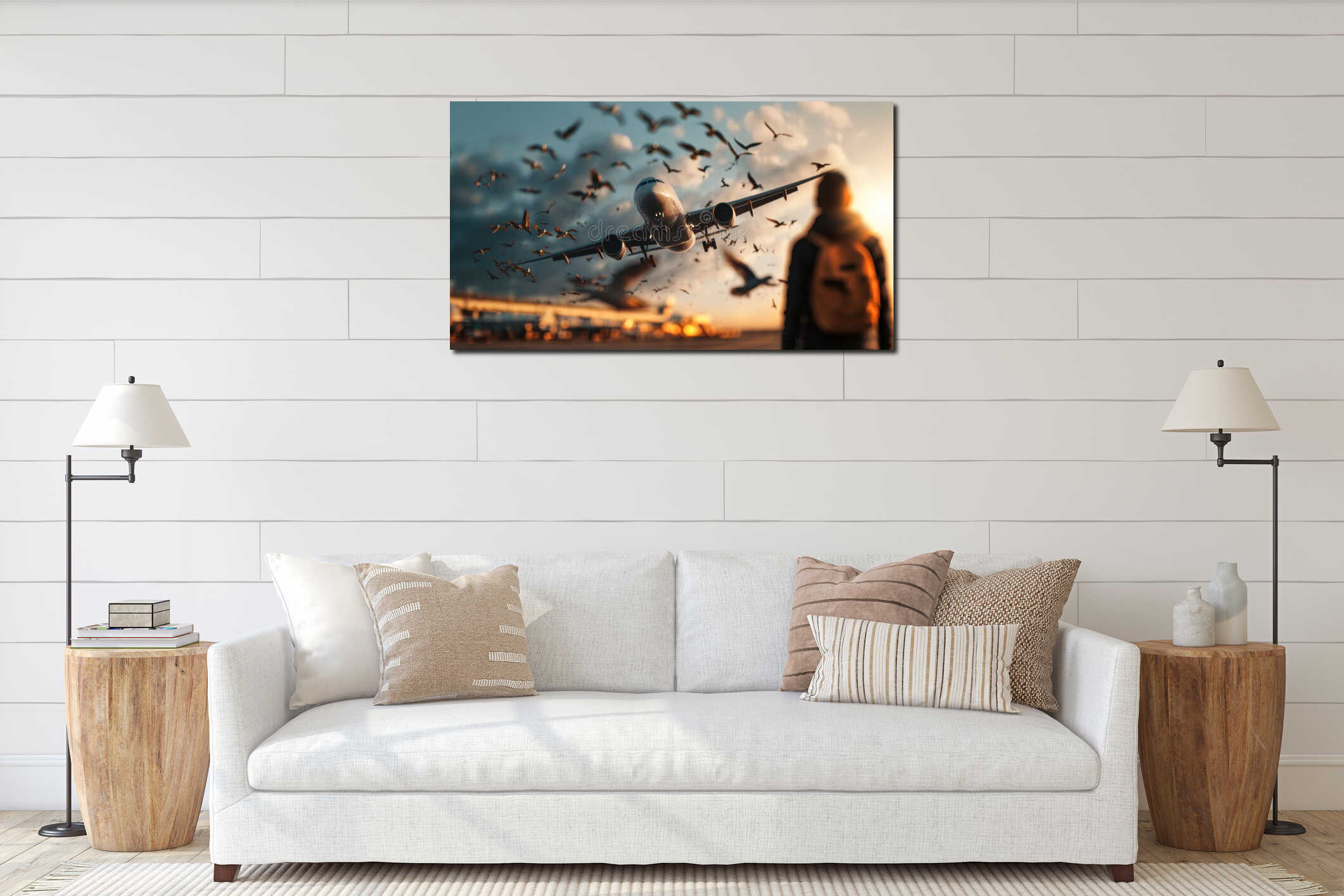 Canvas hanging interior mockup