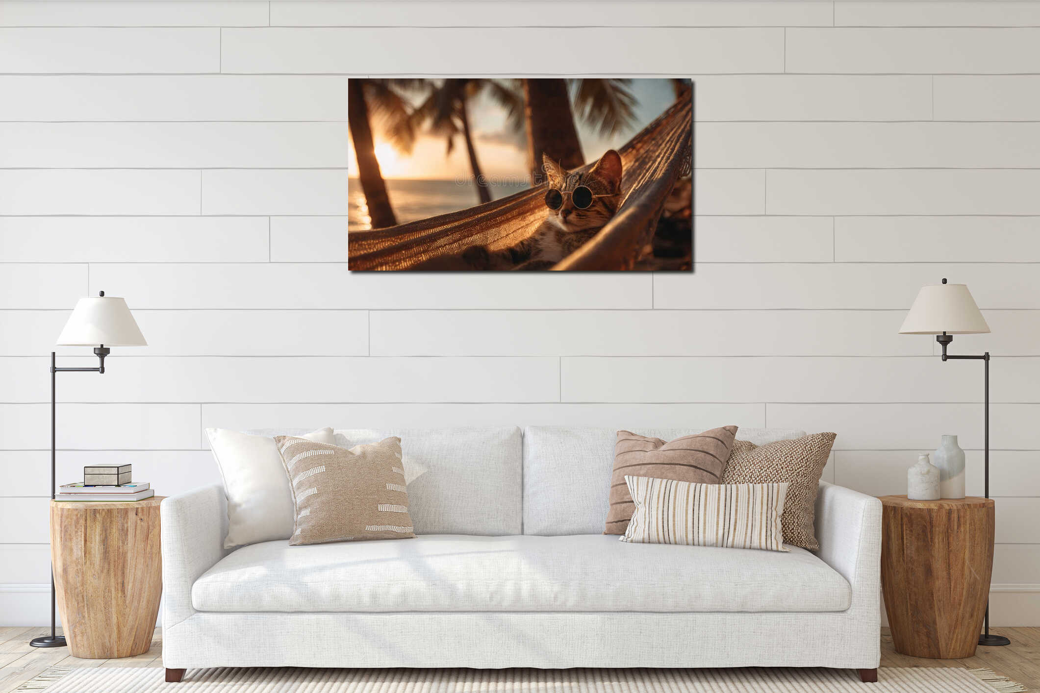 Canvas hanging interior mockup