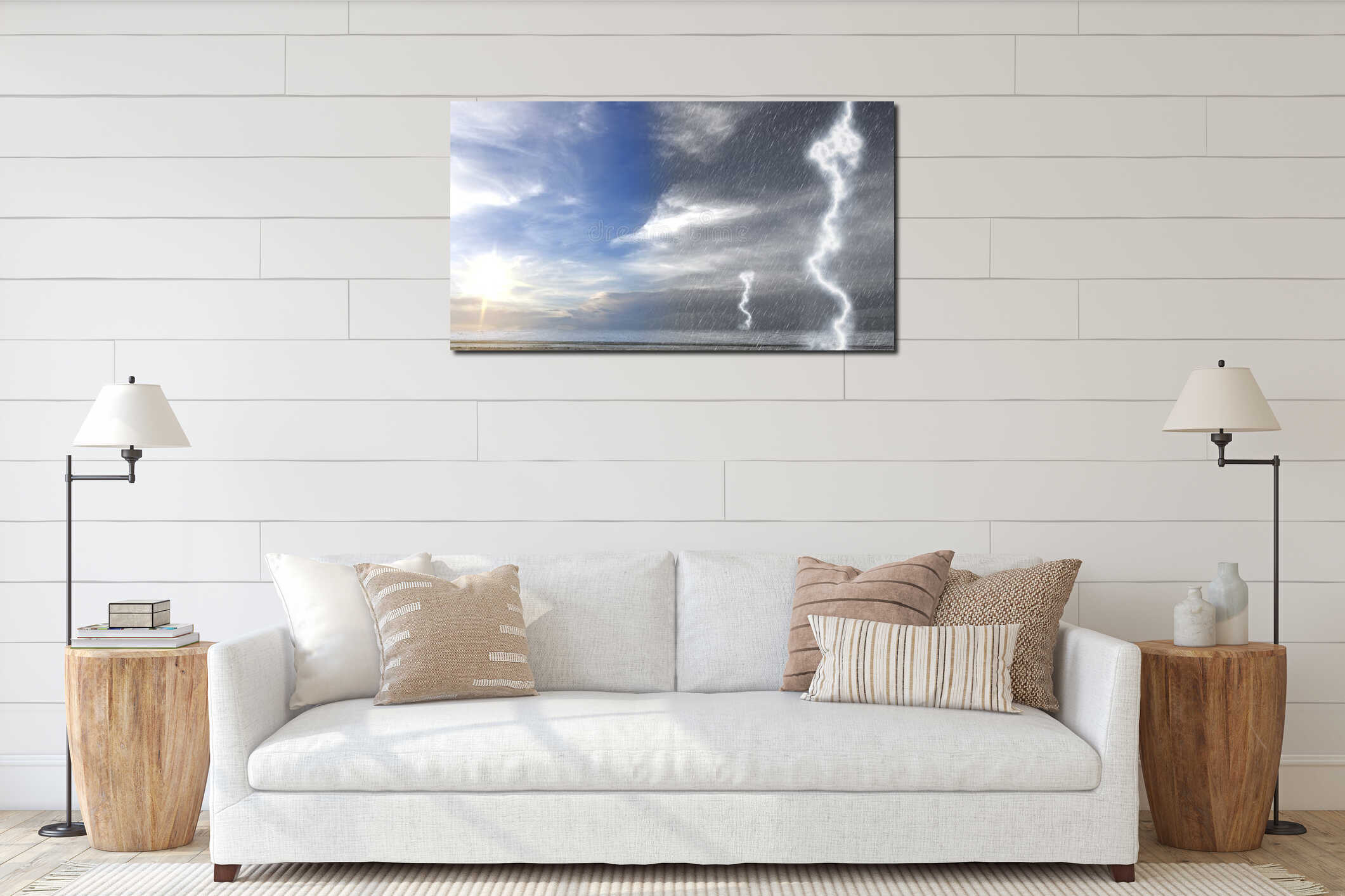 Canvas hanging interior mockup
