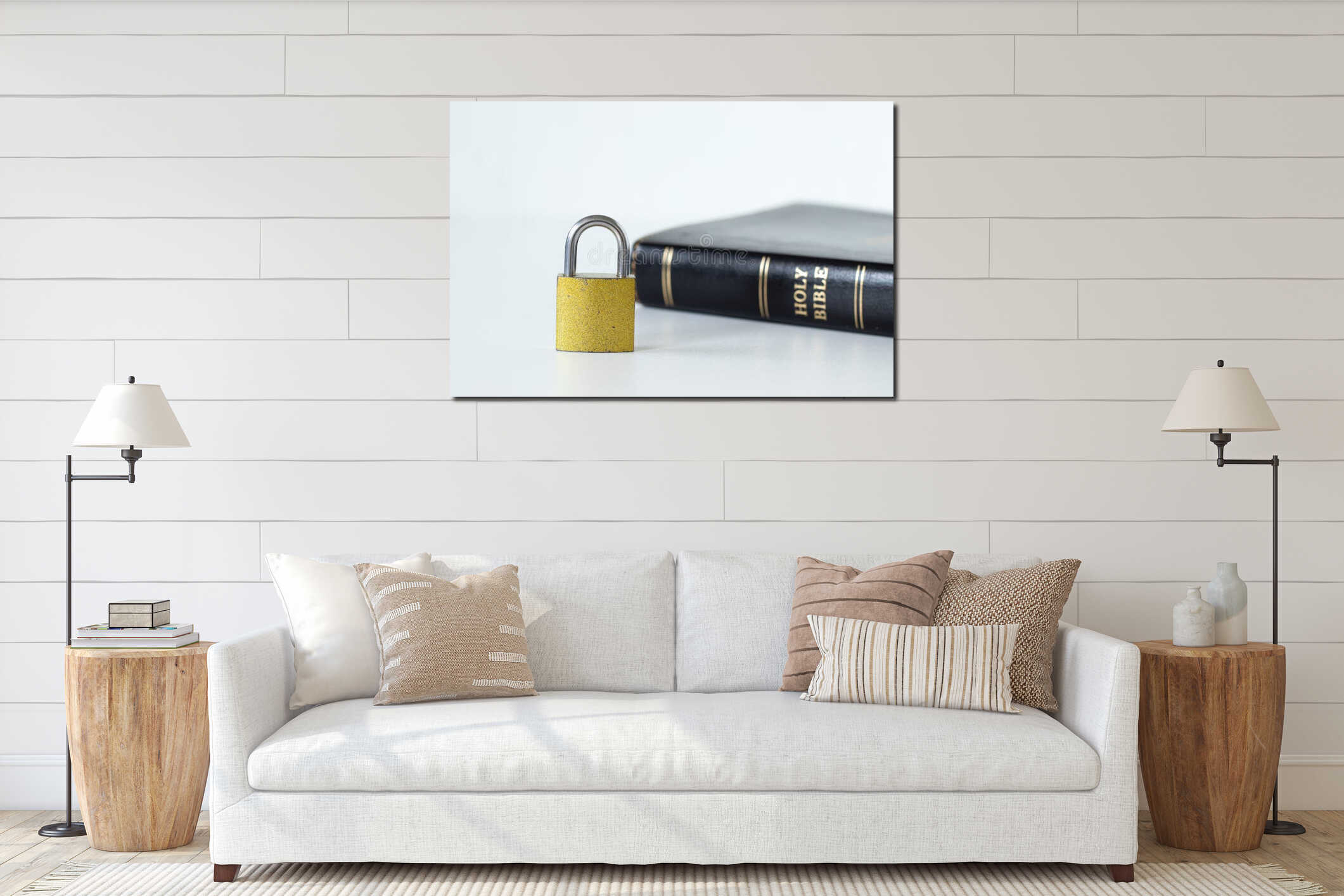 Canvas hanging interior mockup