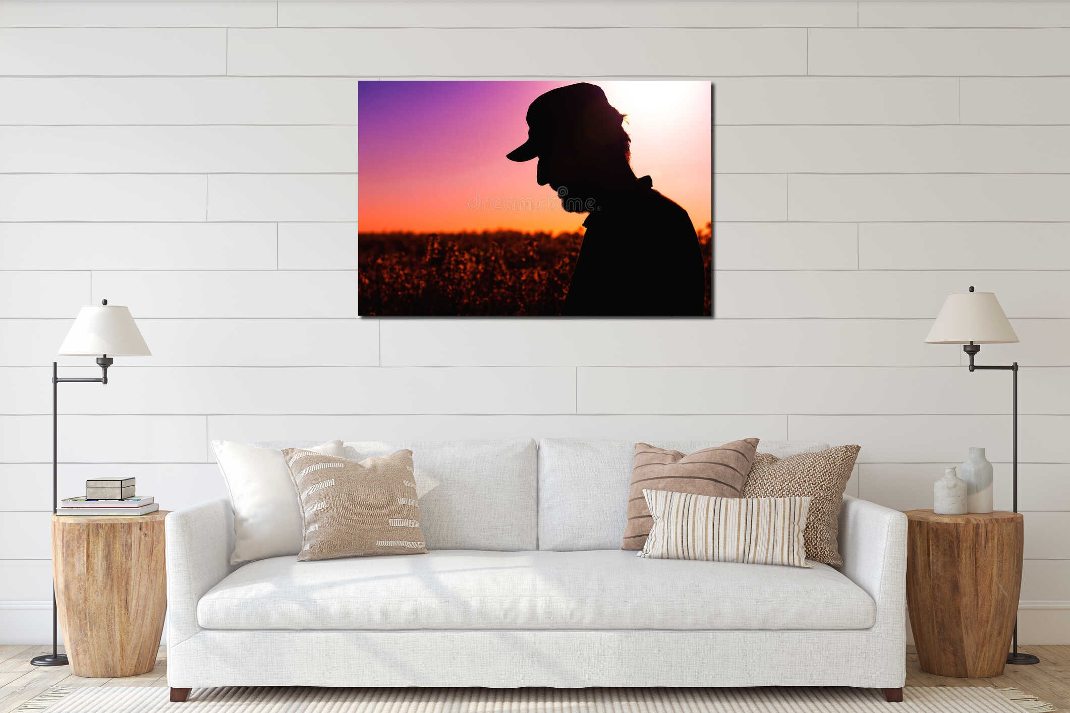 Canvas hanging interior mockup