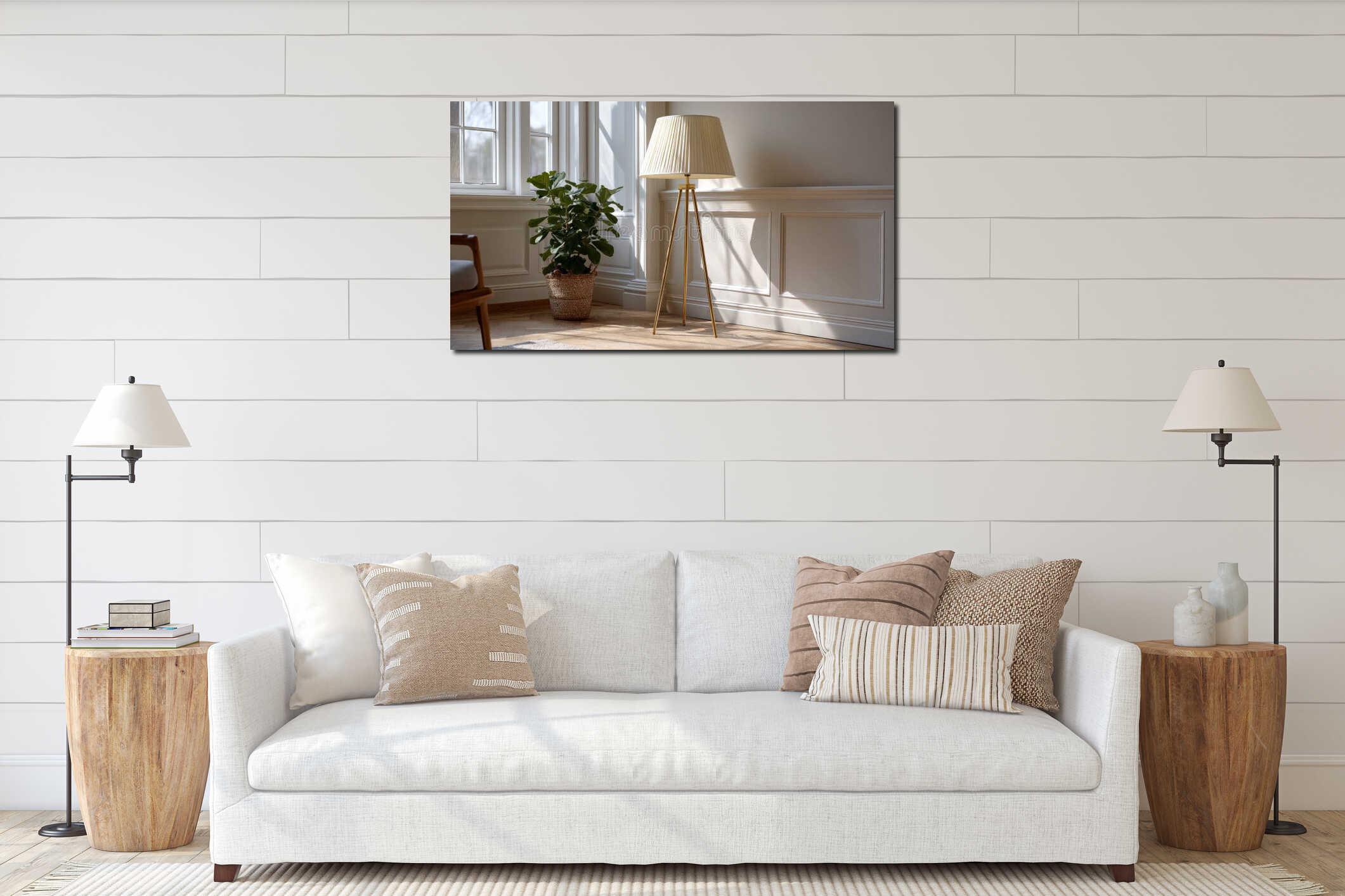 Canvas hanging interior mockup