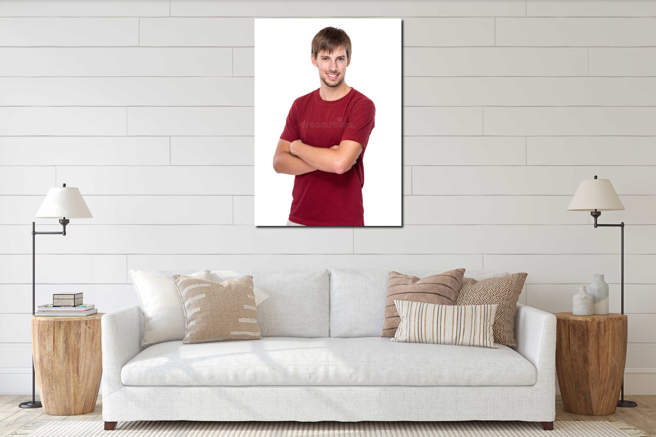 Canvas hanging interior mockup