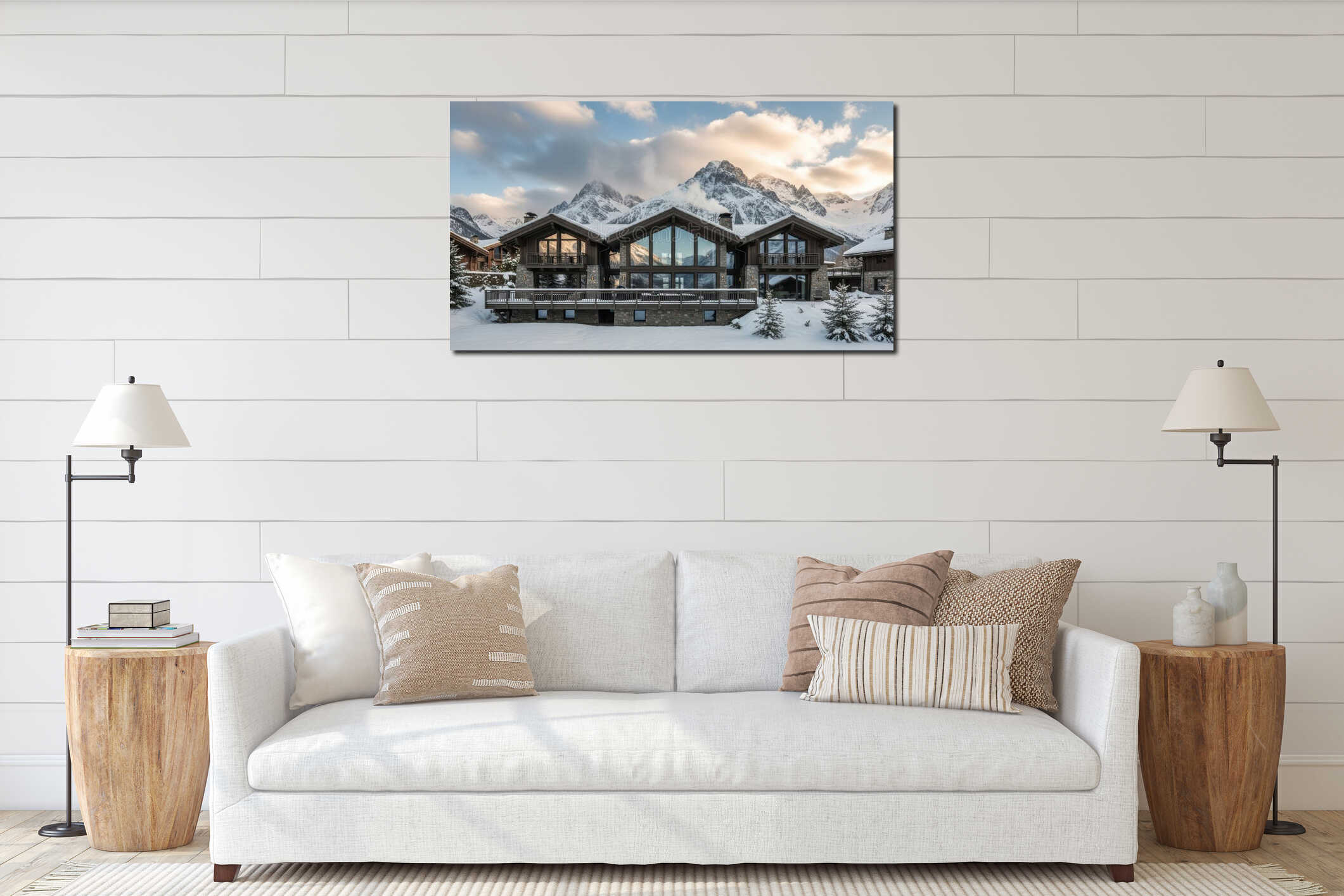 Canvas hanging interior mockup