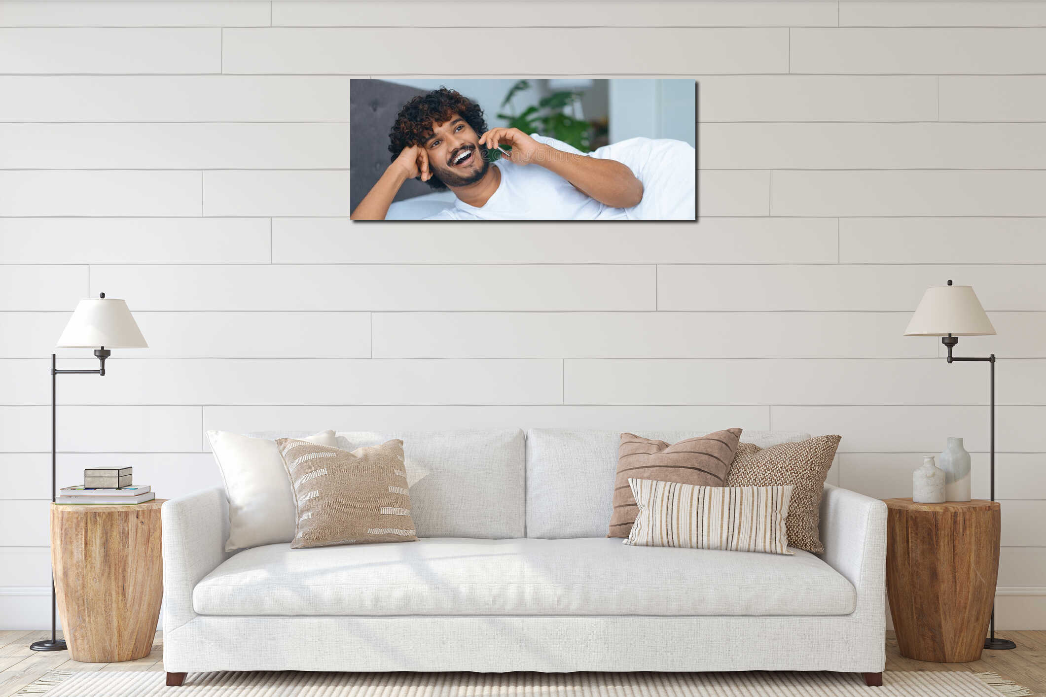 Canvas hanging interior mockup