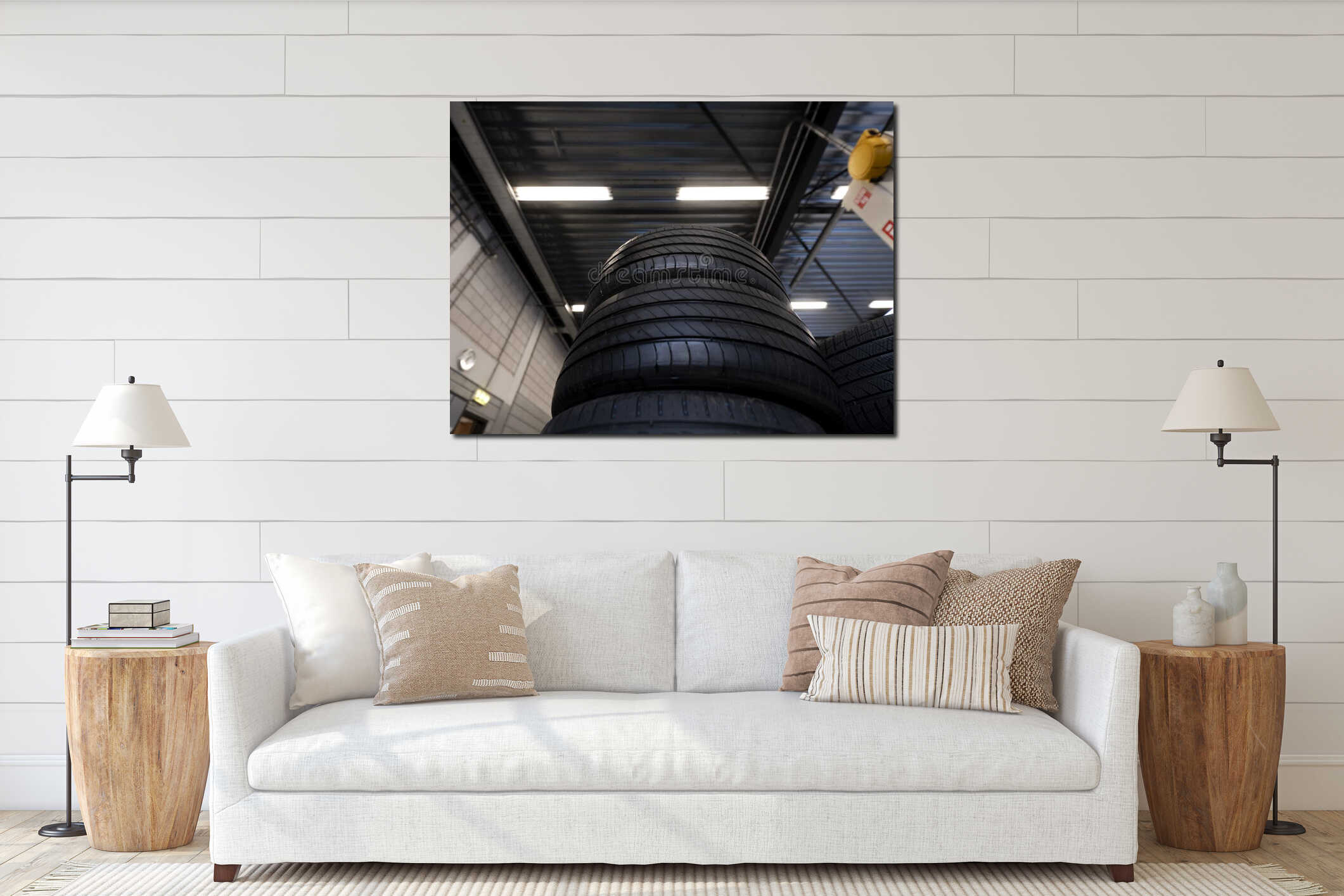 Canvas hanging interior mockup