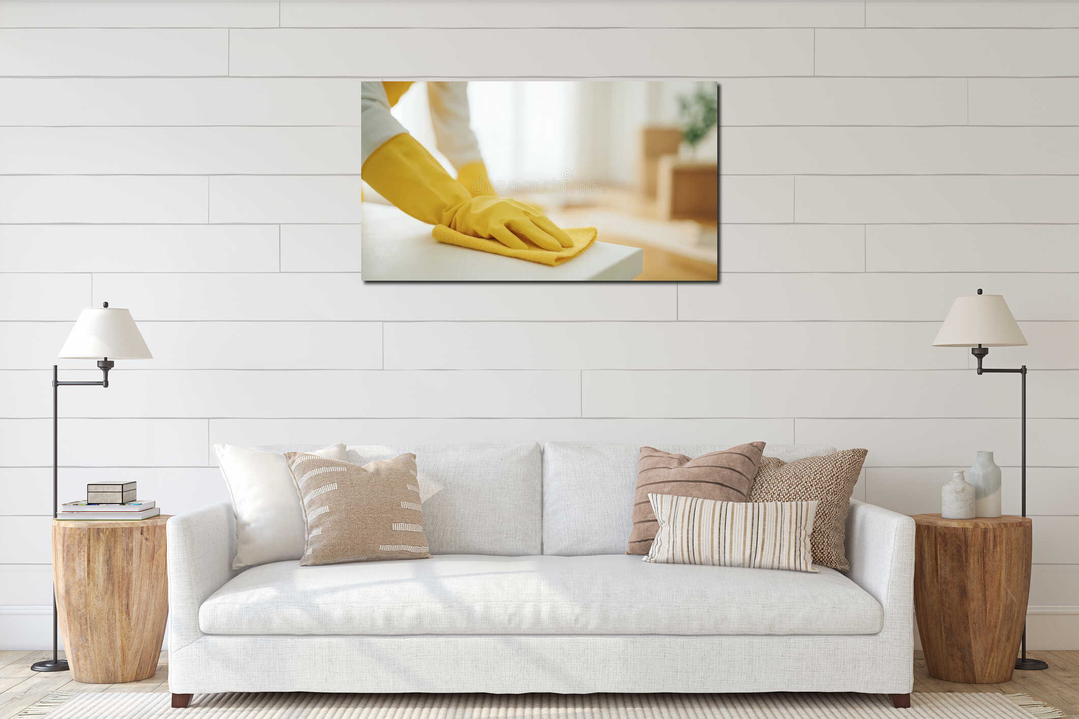 Canvas hanging interior mockup