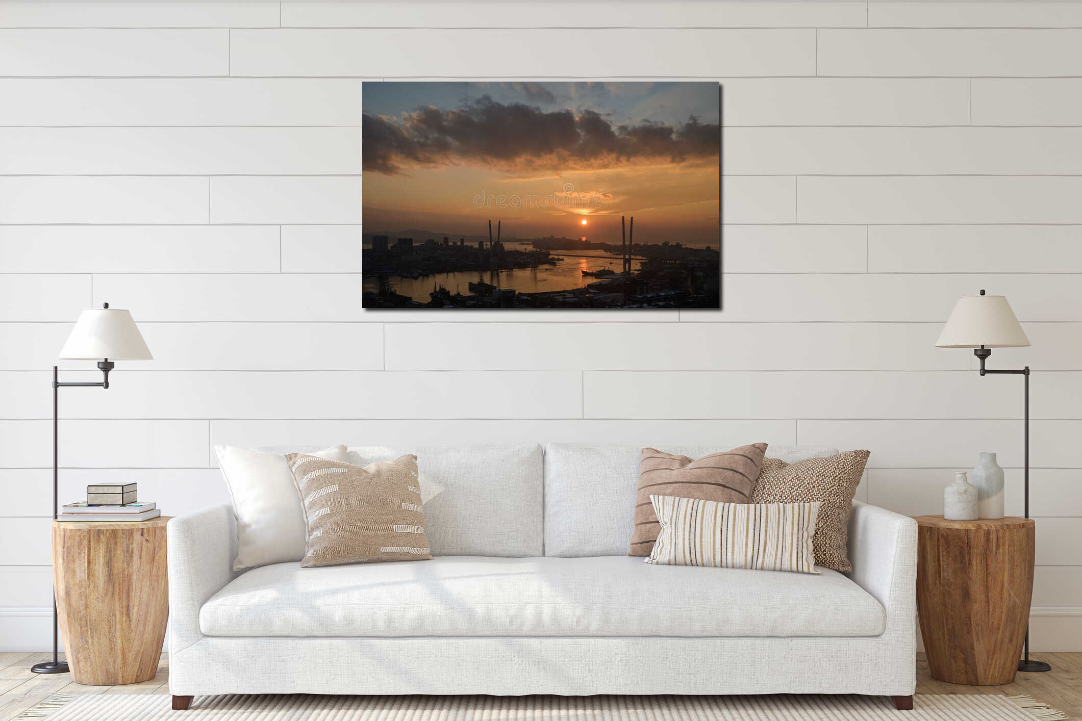 Canvas hanging interior mockup