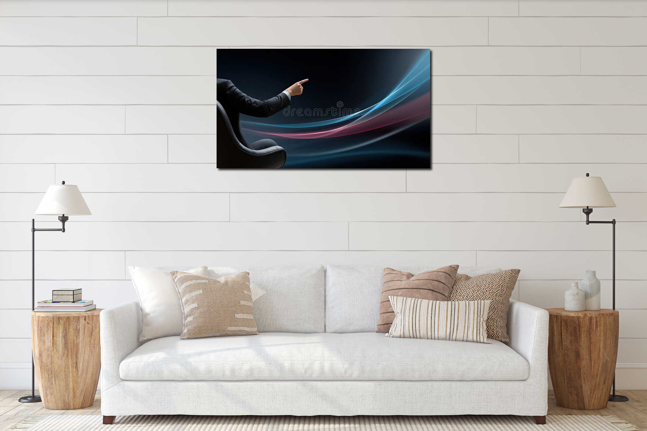 Canvas hanging interior mockup