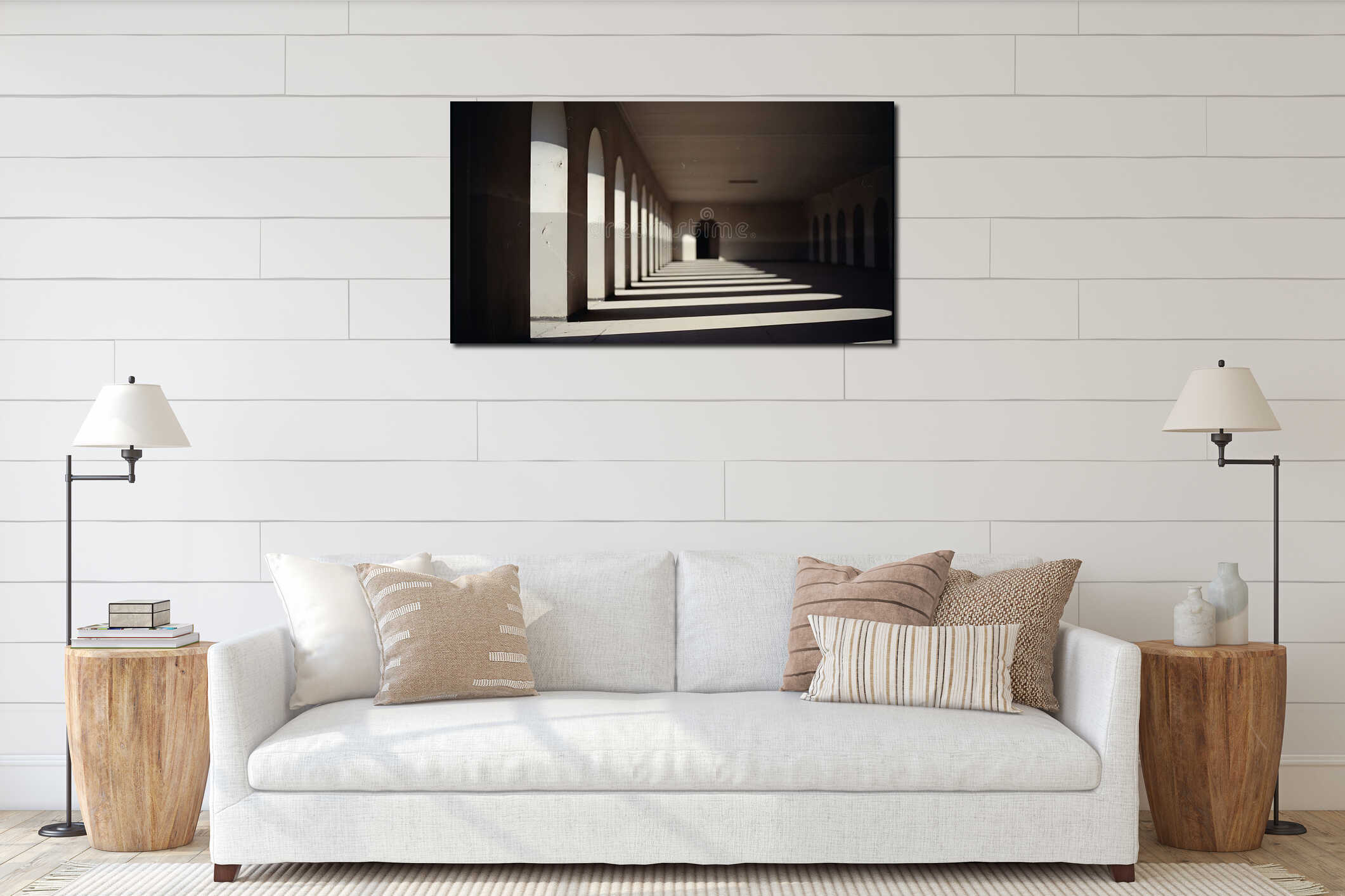 Canvas hanging interior mockup