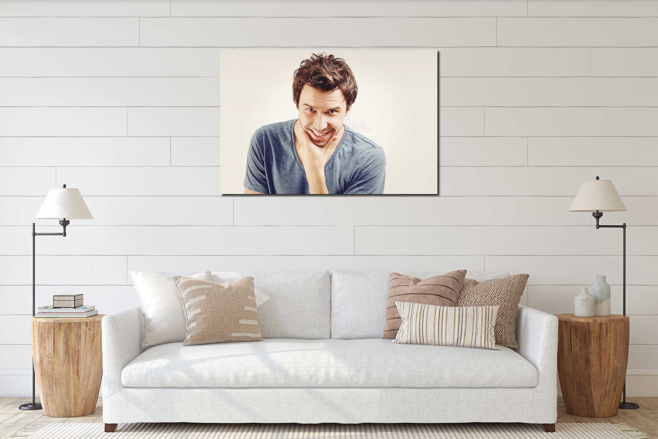Canvas hanging interior mockup