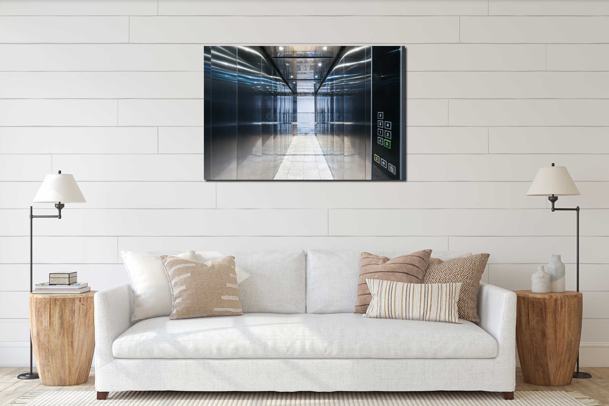 Canvas hanging interior mockup