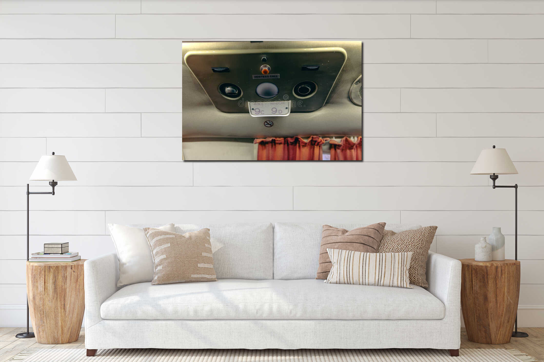 Canvas hanging interior mockup