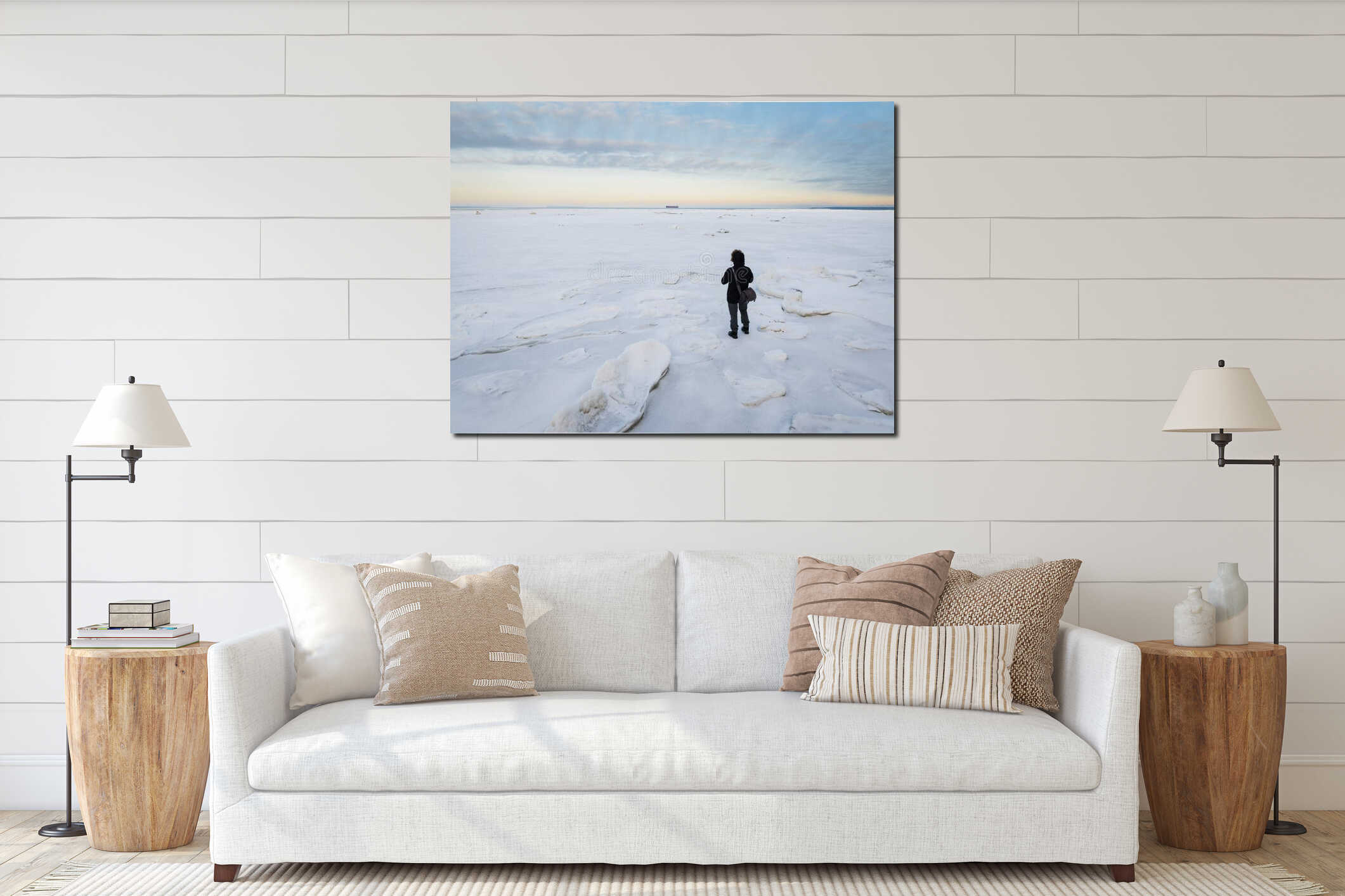 Canvas hanging interior mockup