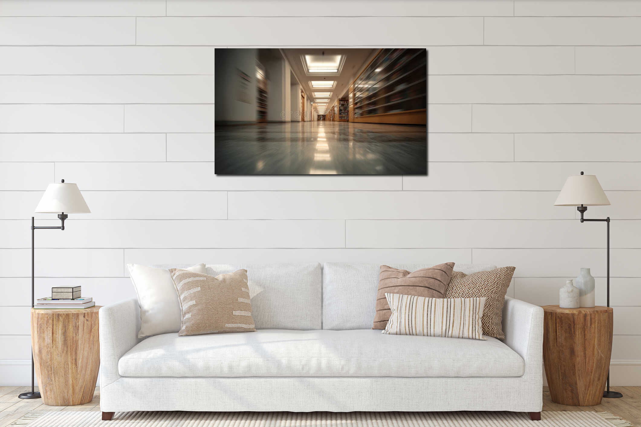 Canvas hanging interior mockup