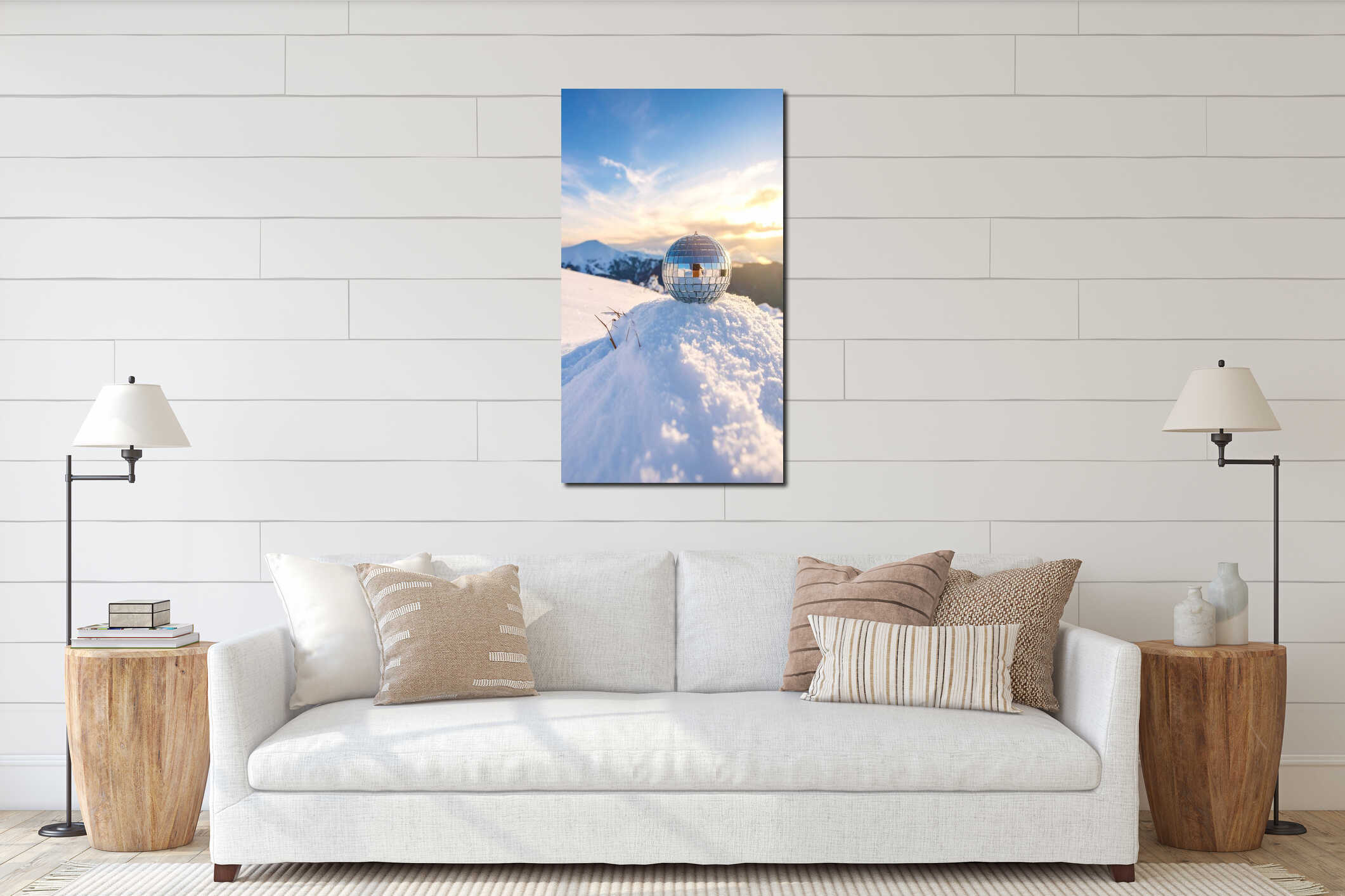 Canvas hanging interior mockup