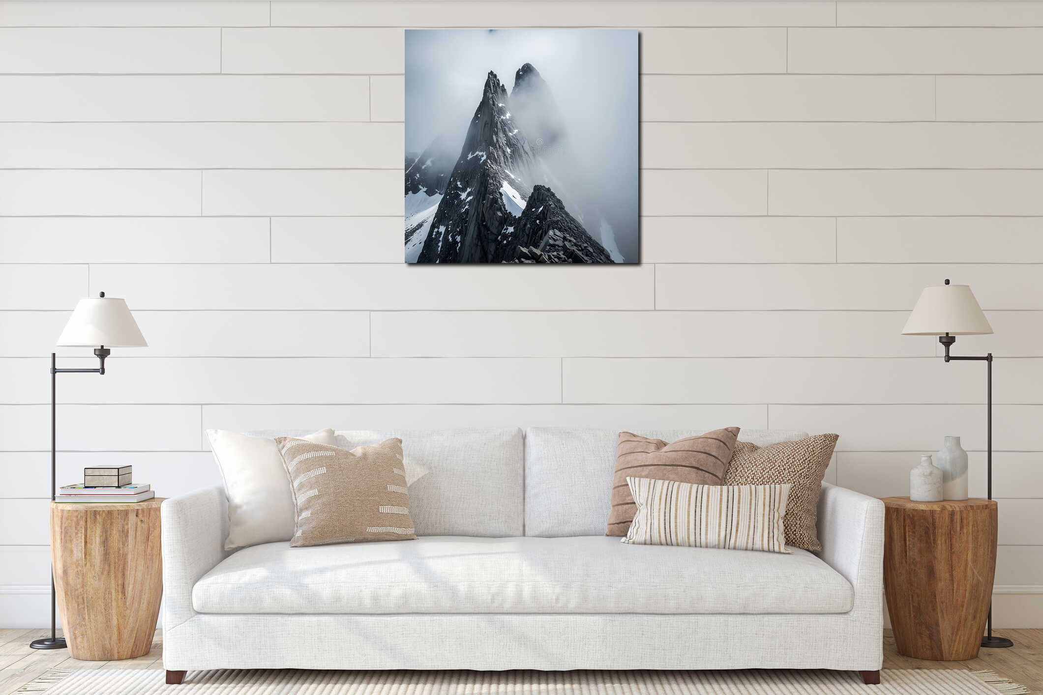 Canvas hanging interior mockup