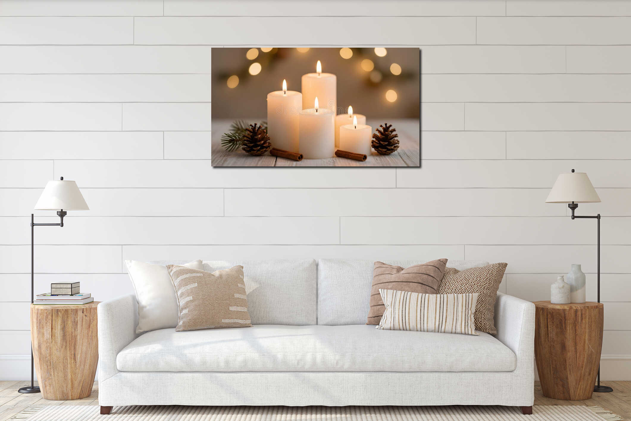 Canvas hanging interior mockup