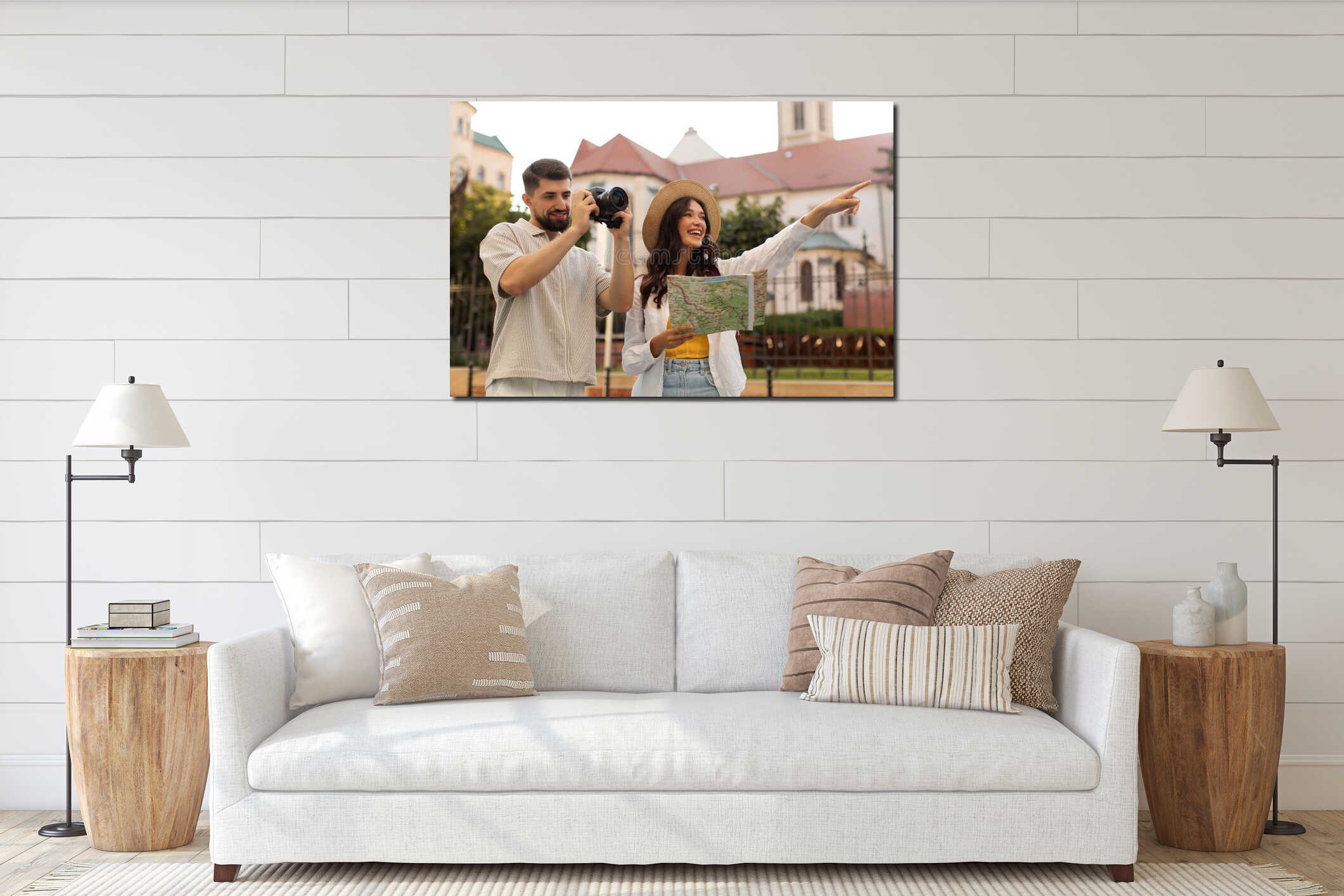 Canvas hanging interior mockup