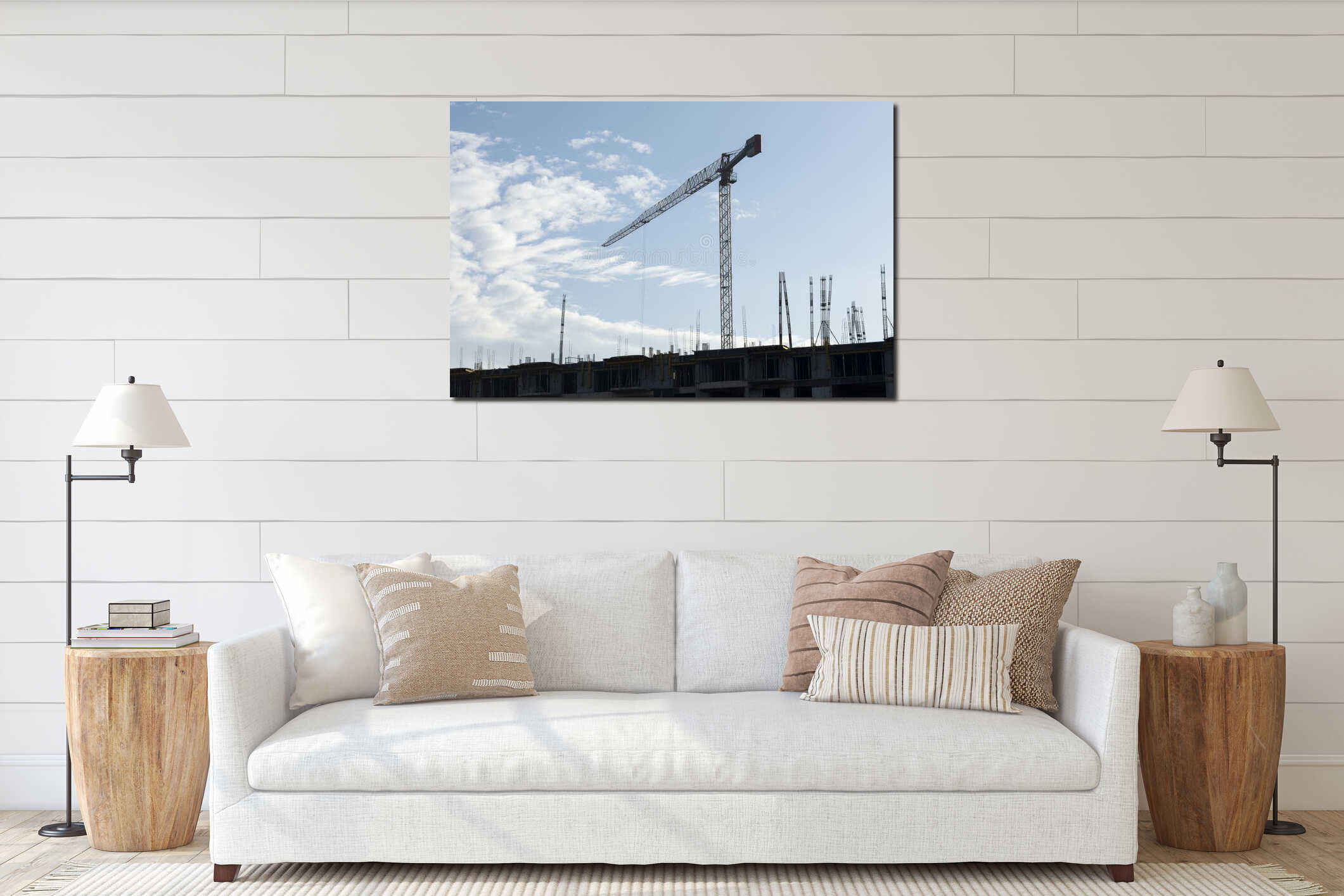 Canvas hanging interior mockup