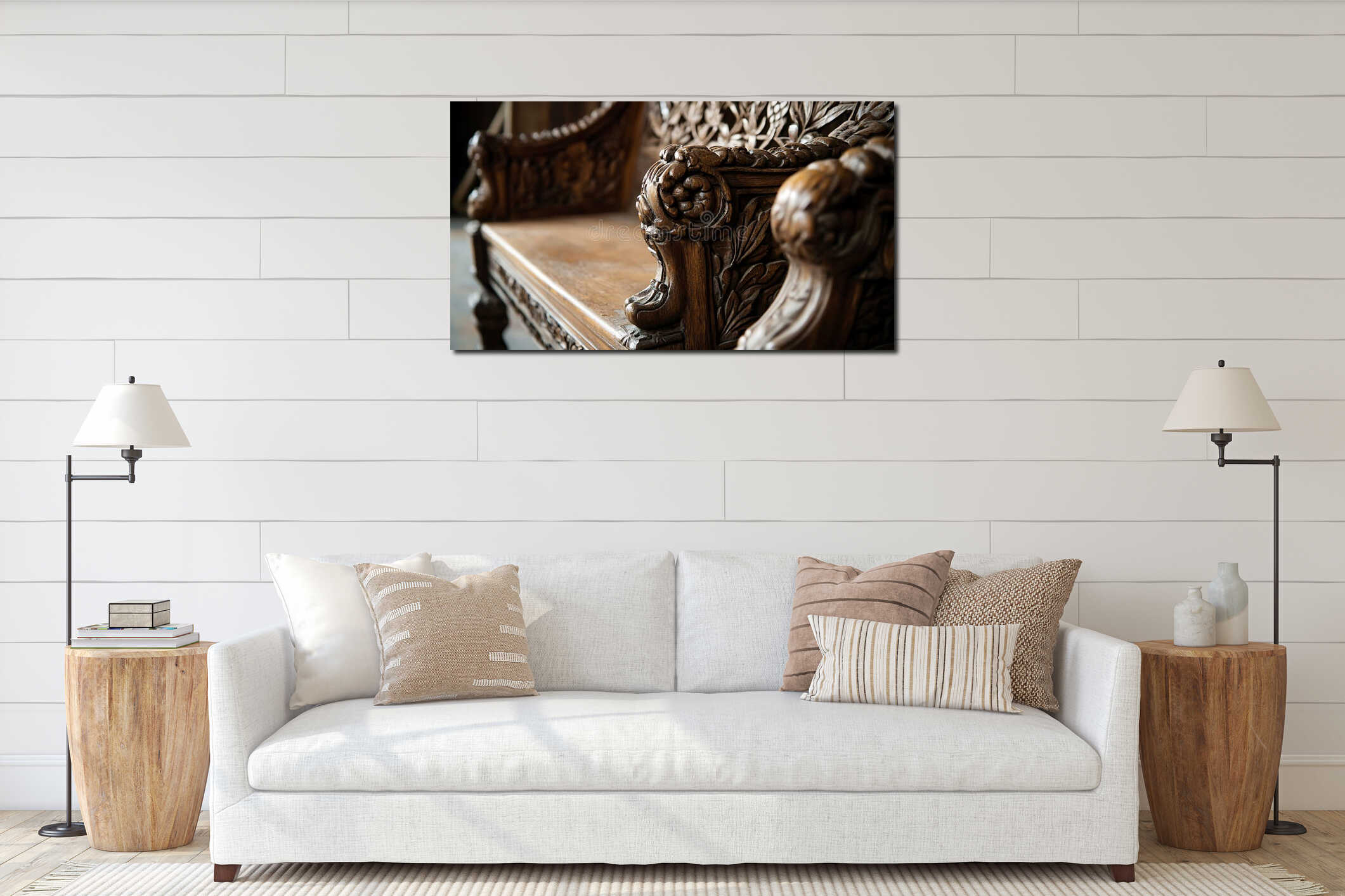 Canvas hanging interior mockup