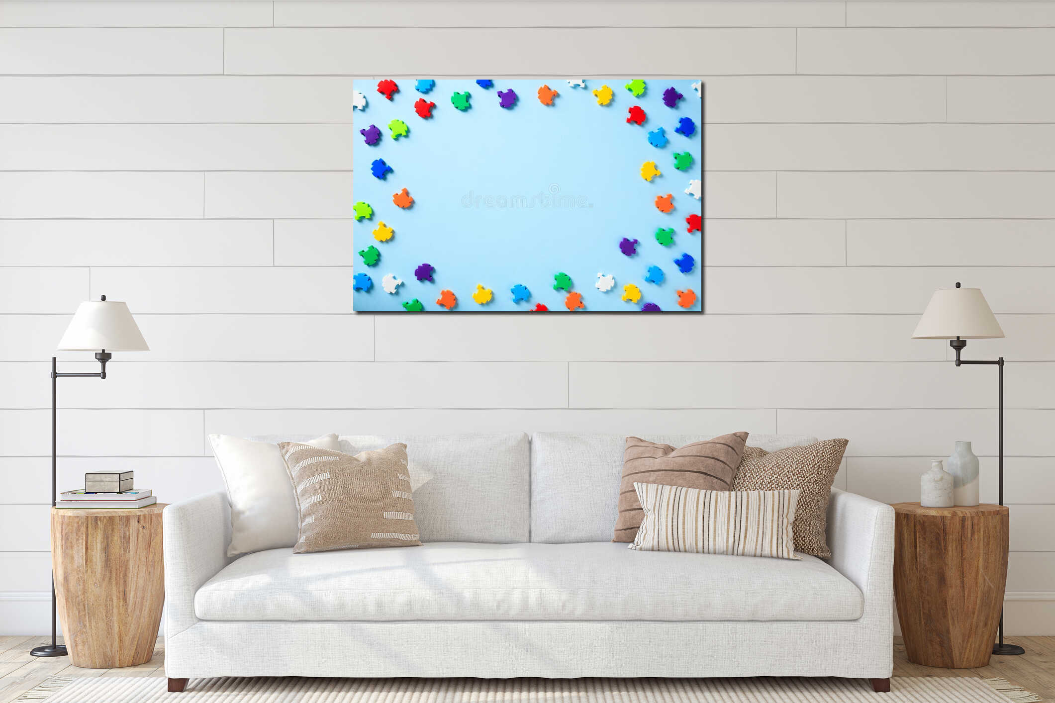 Canvas hanging interior mockup