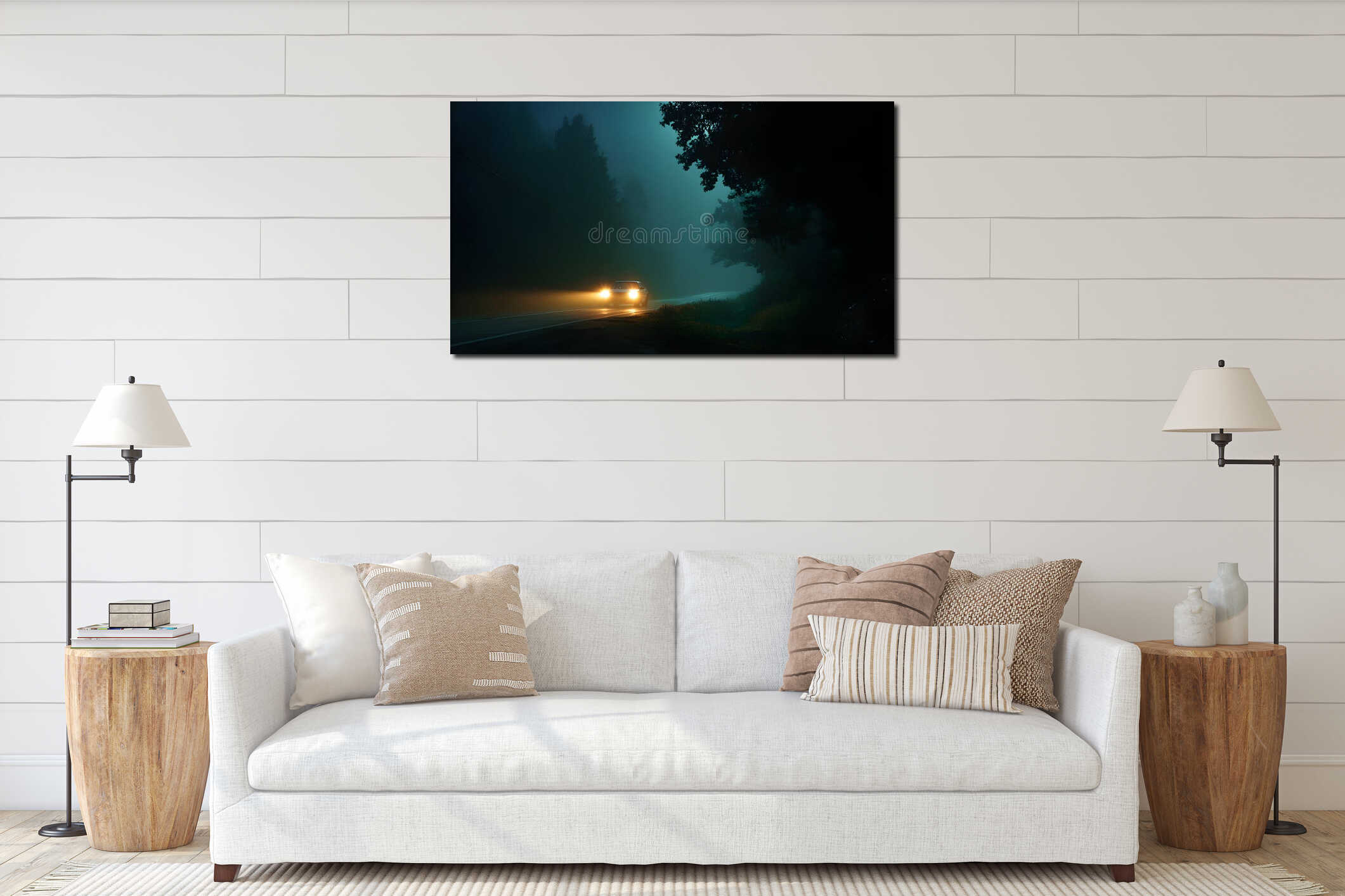 Canvas hanging interior mockup