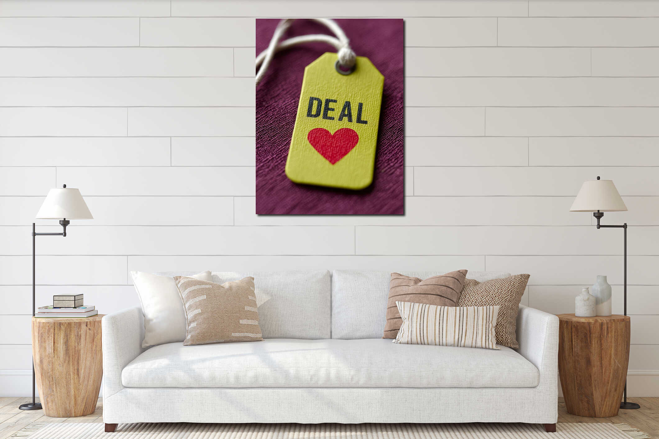 Canvas hanging interior mockup
