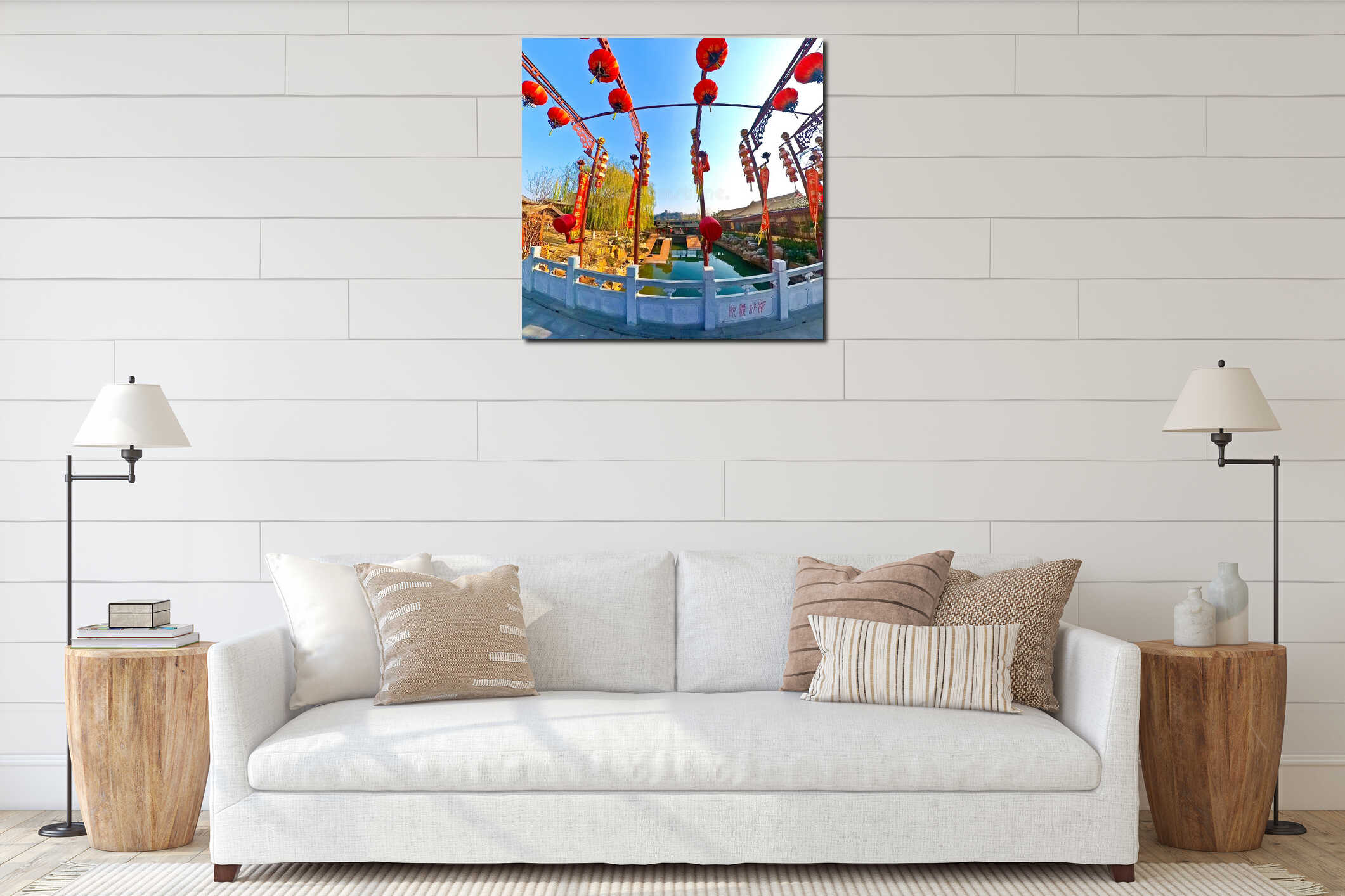 Canvas hanging interior mockup