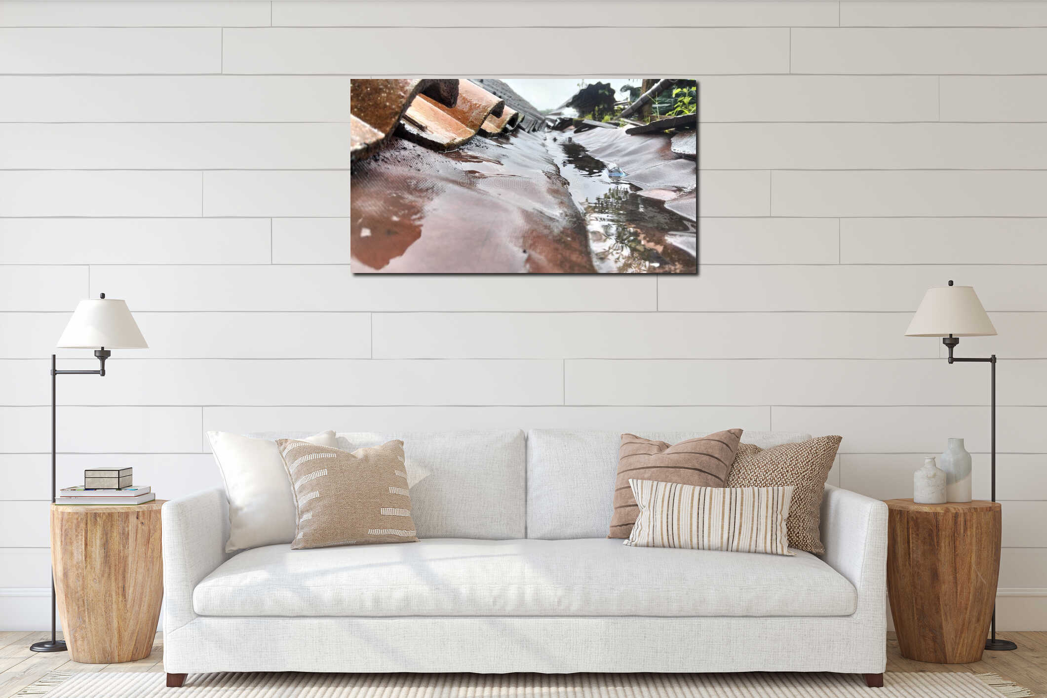 Canvas hanging interior mockup