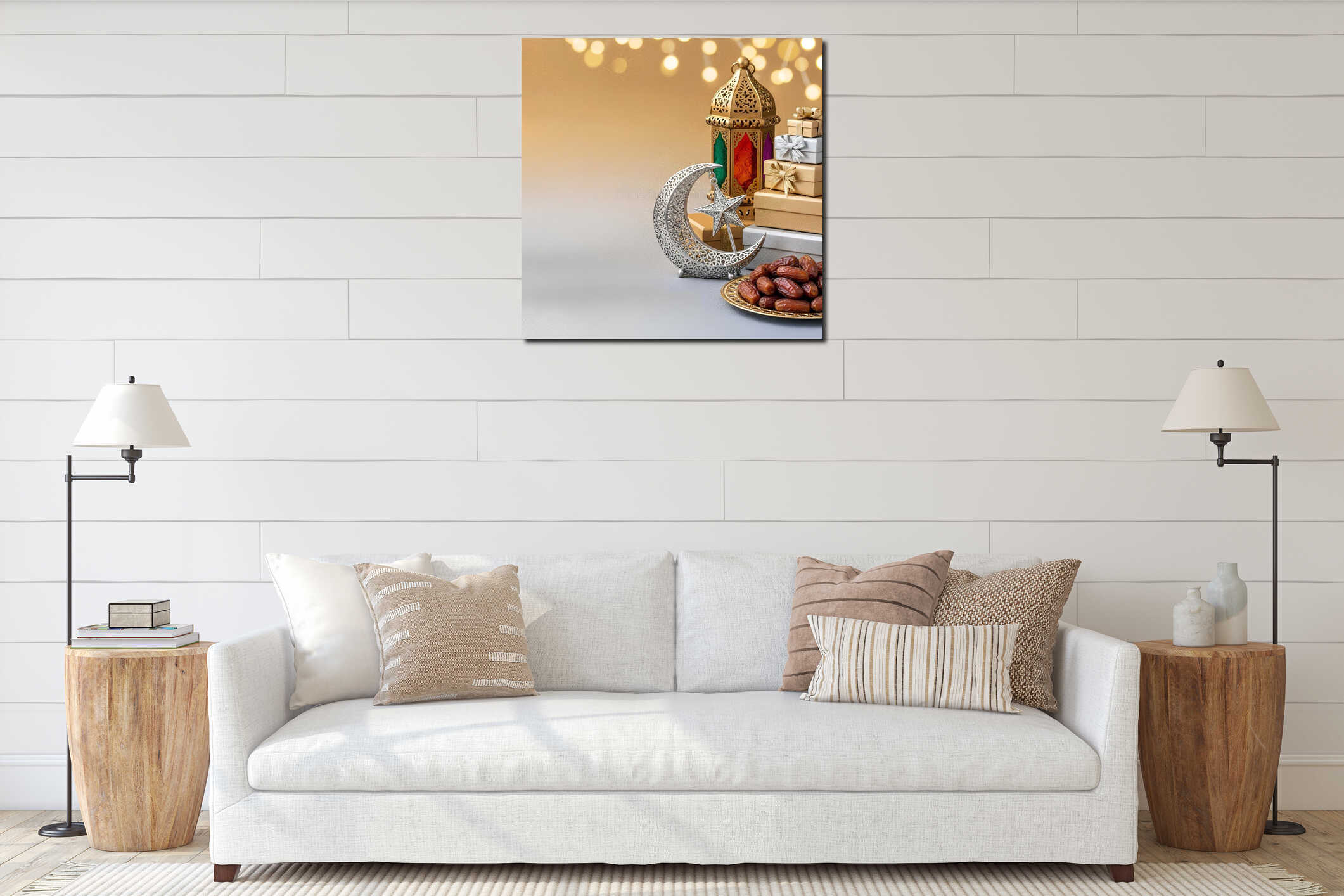 Canvas hanging interior mockup