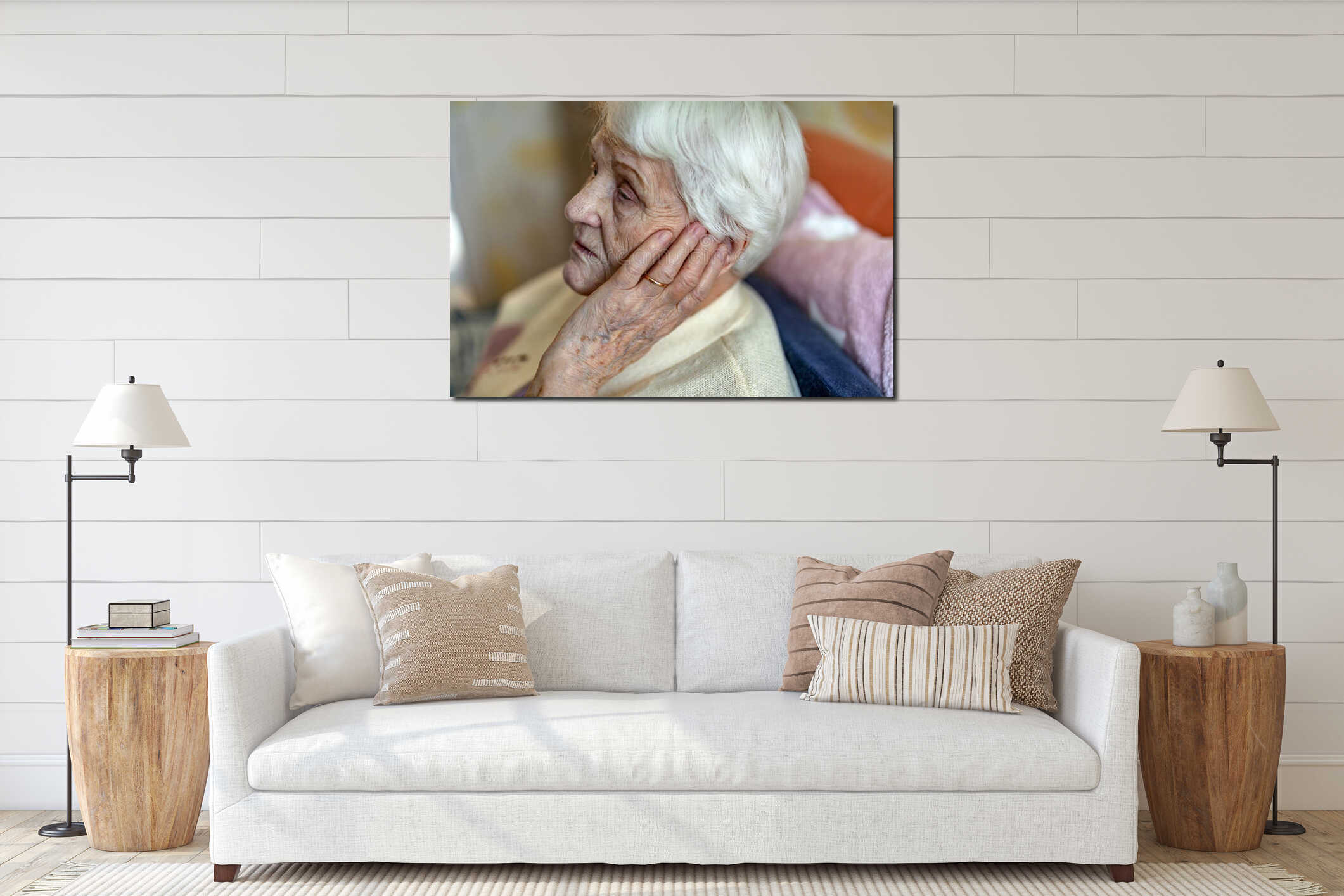 Canvas hanging interior mockup