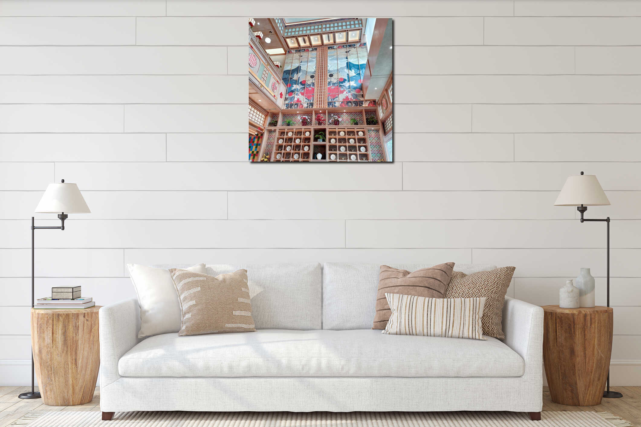 Canvas hanging interior mockup