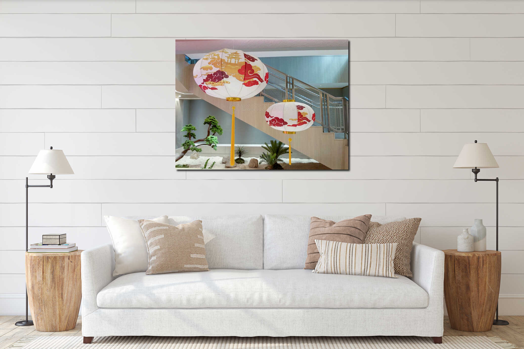 Canvas hanging interior mockup