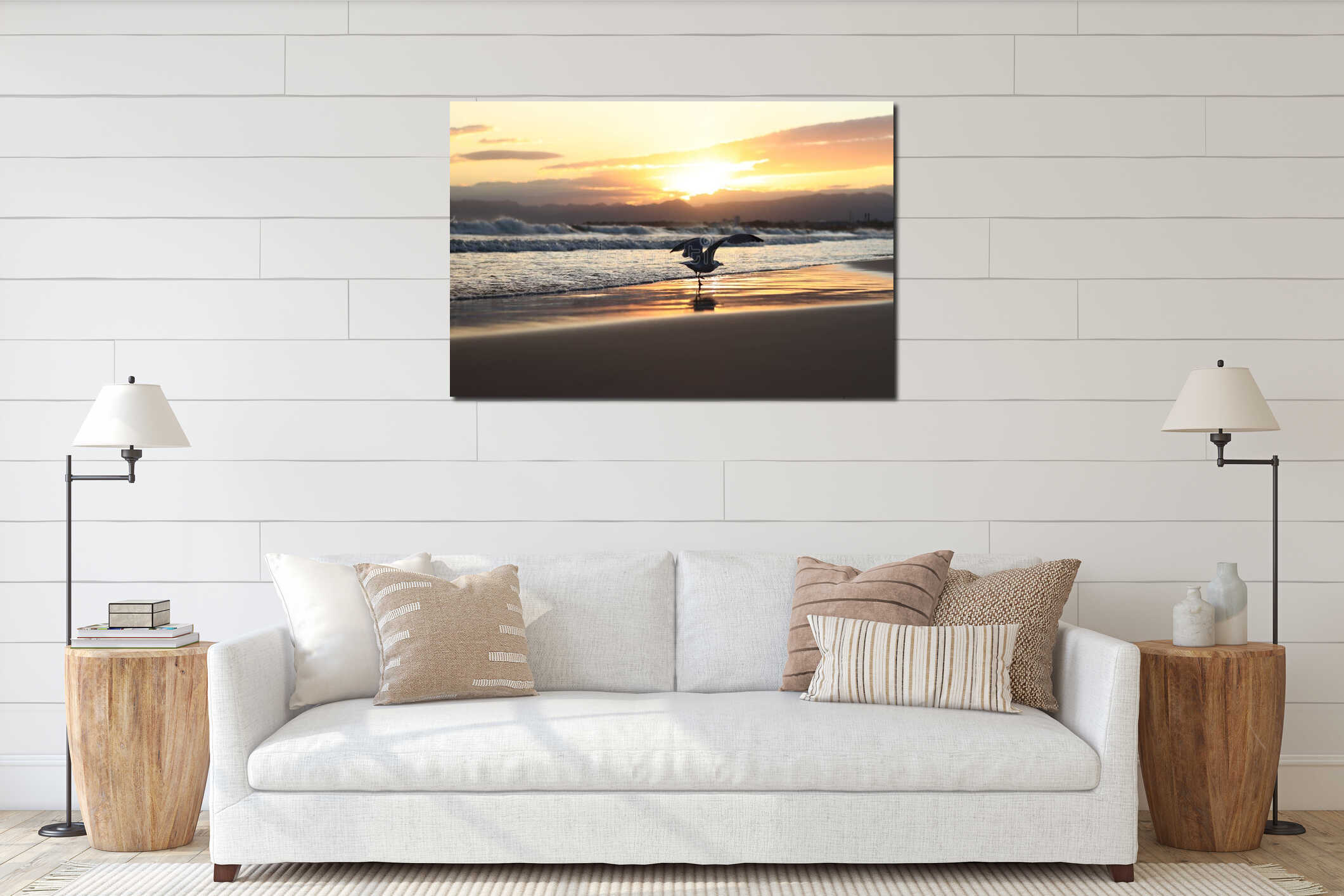 Canvas hanging interior mockup