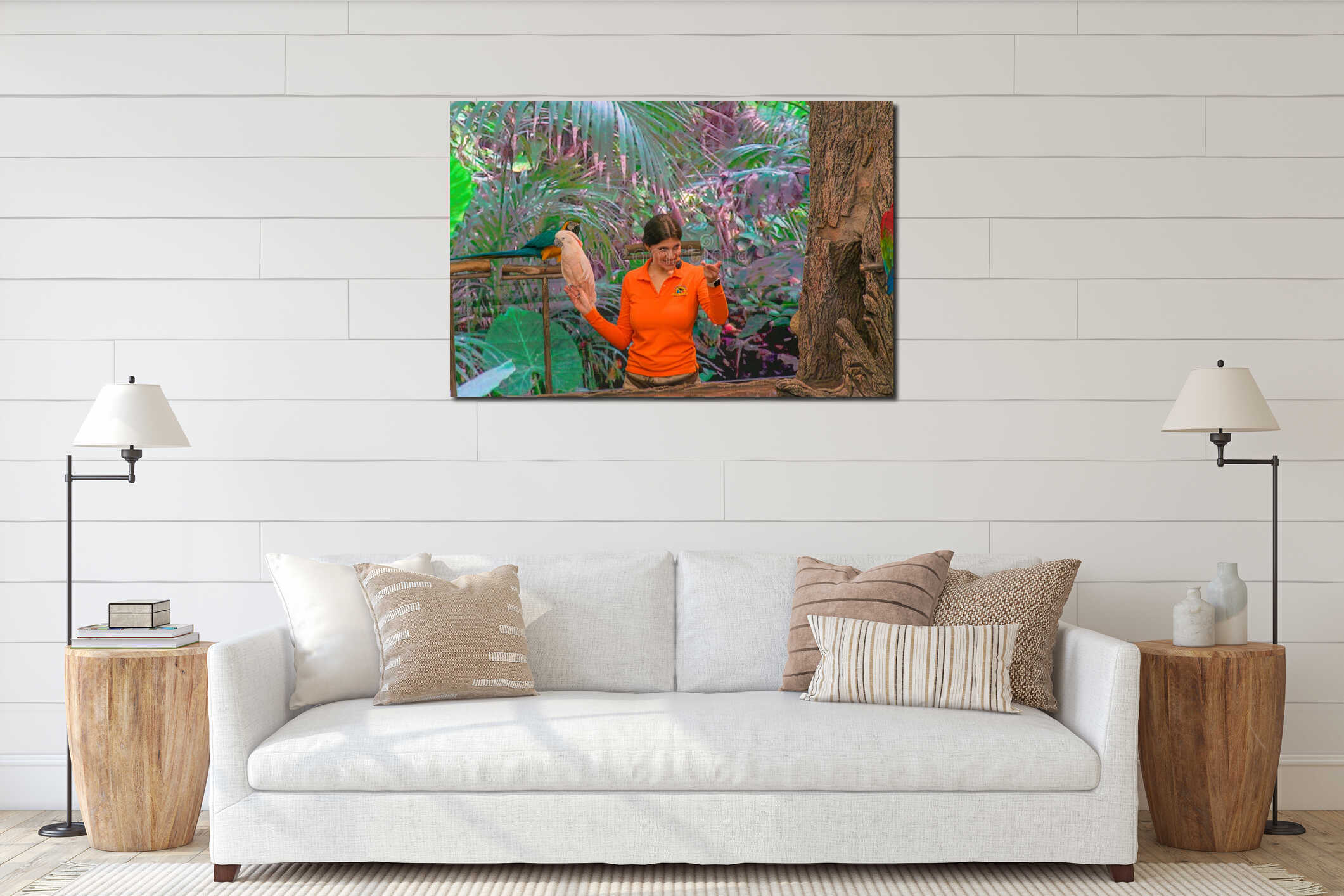 Canvas hanging interior mockup