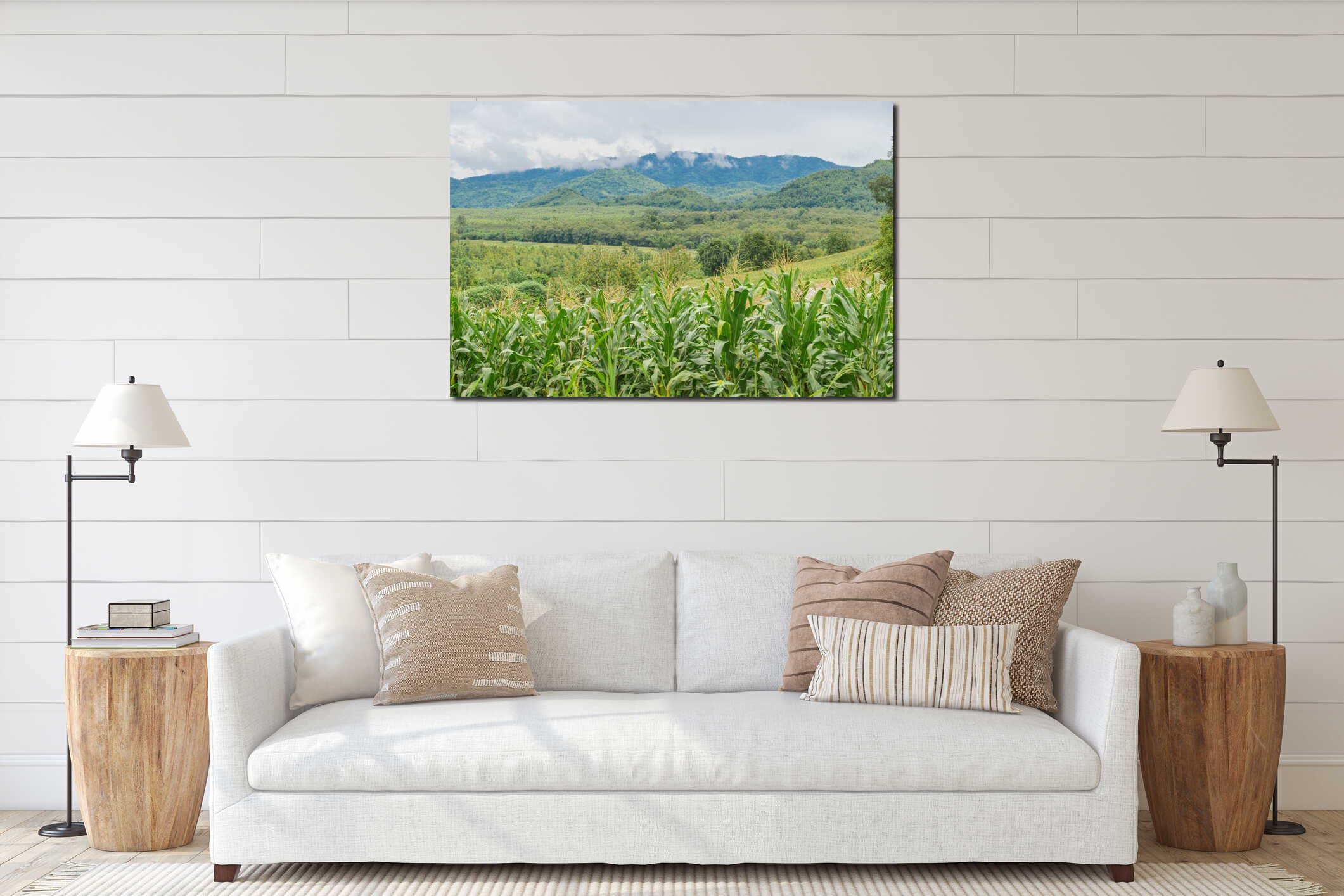 Canvas hanging interior mockup