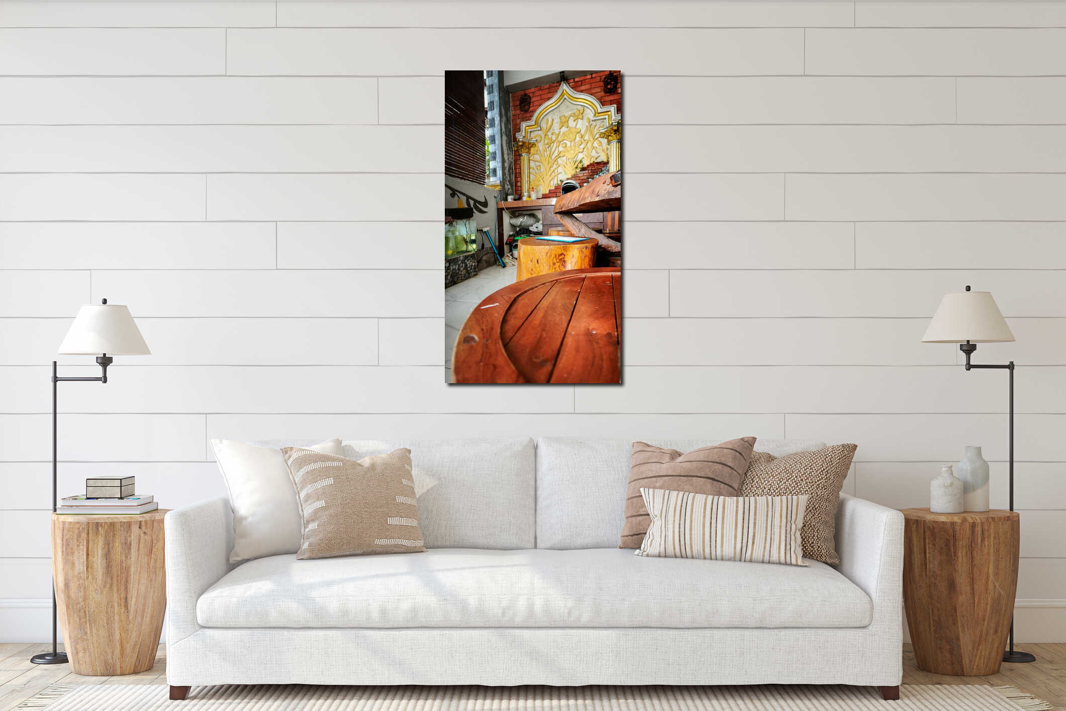 Canvas hanging interior mockup