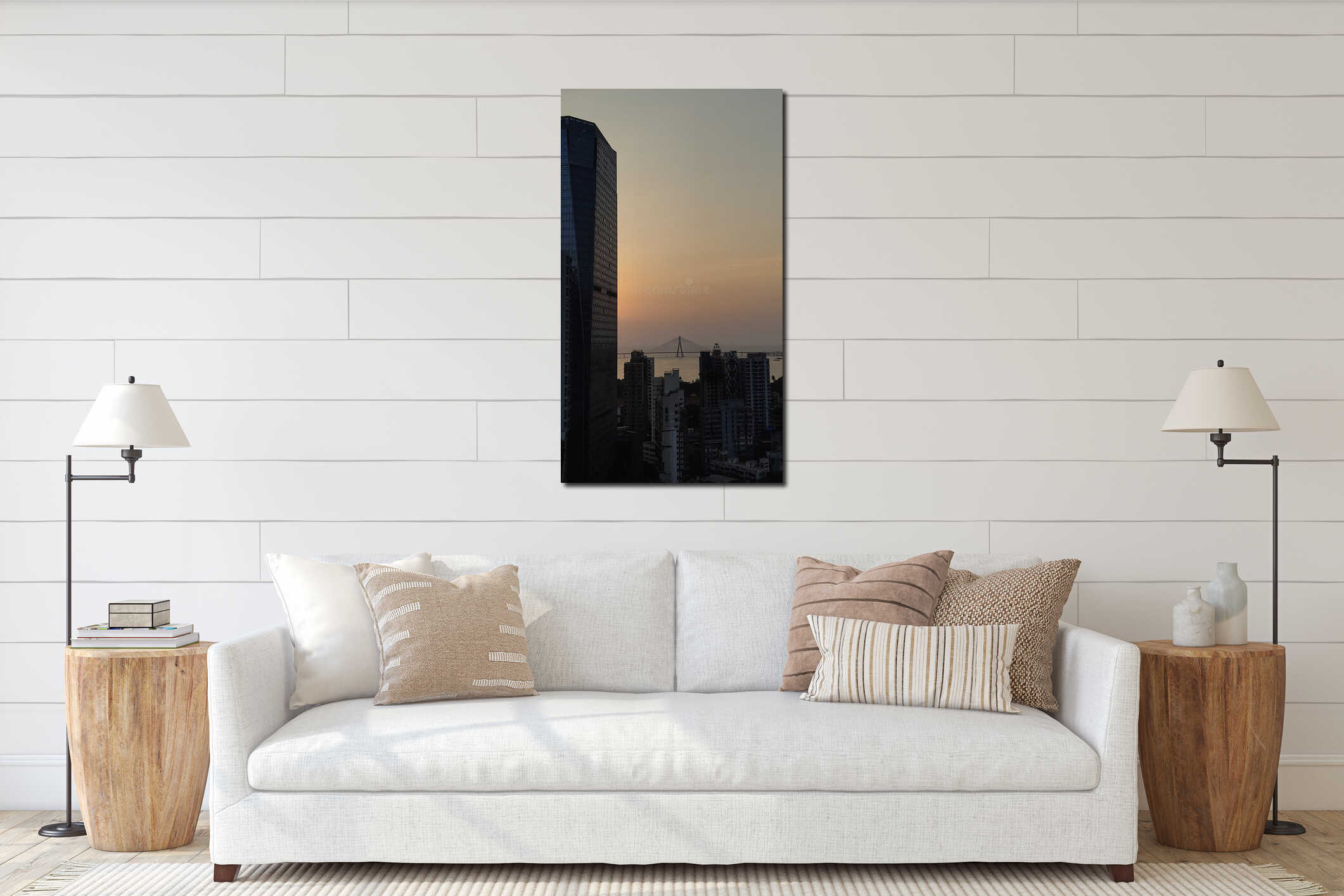 Canvas hanging interior mockup