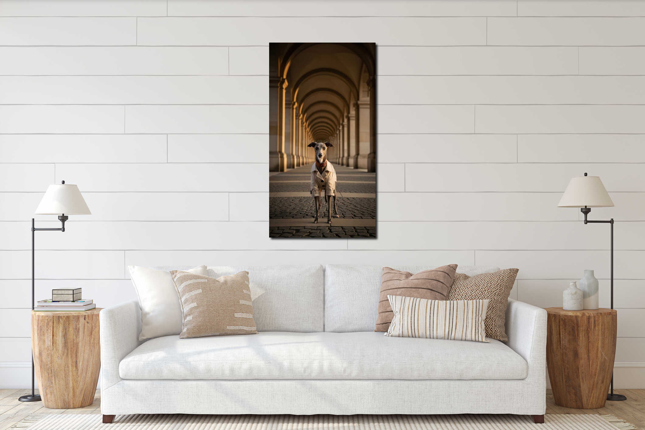 Canvas hanging interior mockup