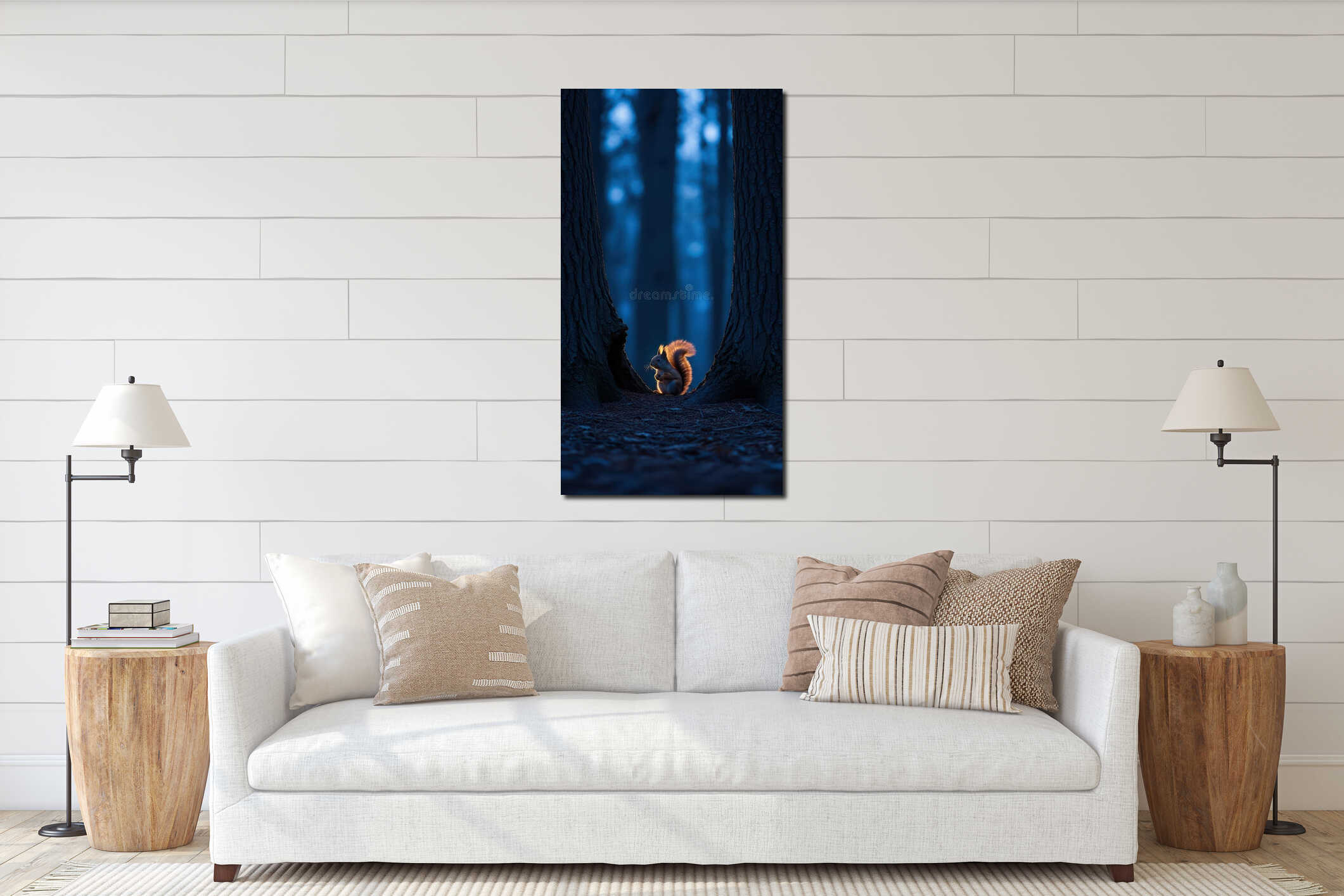 Canvas hanging interior mockup