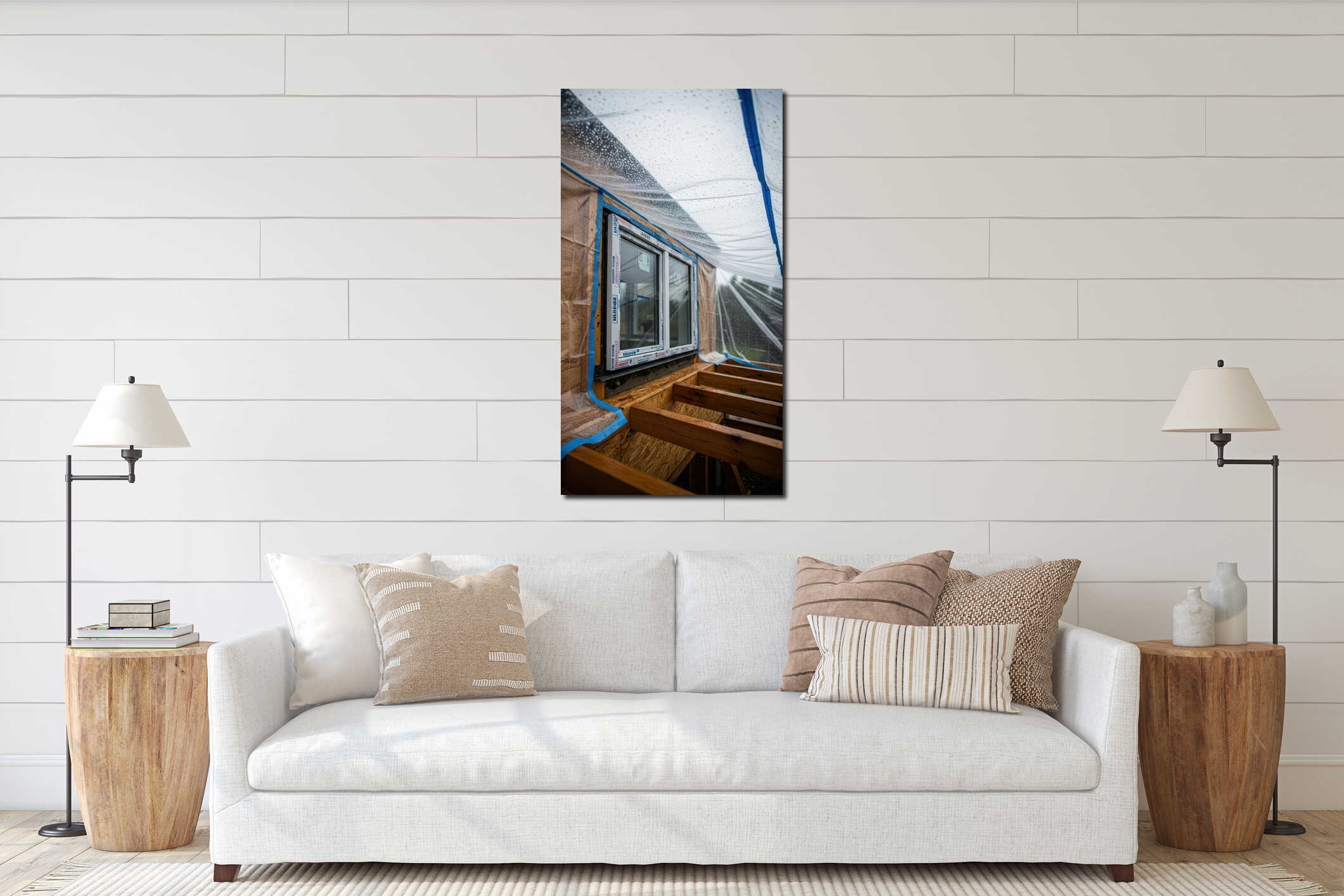 Canvas hanging interior mockup