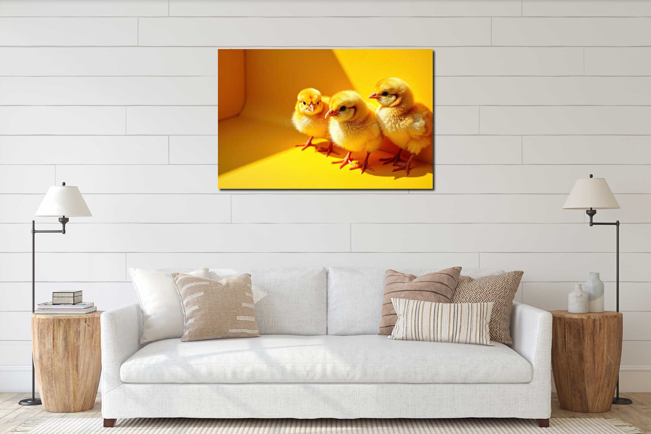 Canvas hanging interior mockup