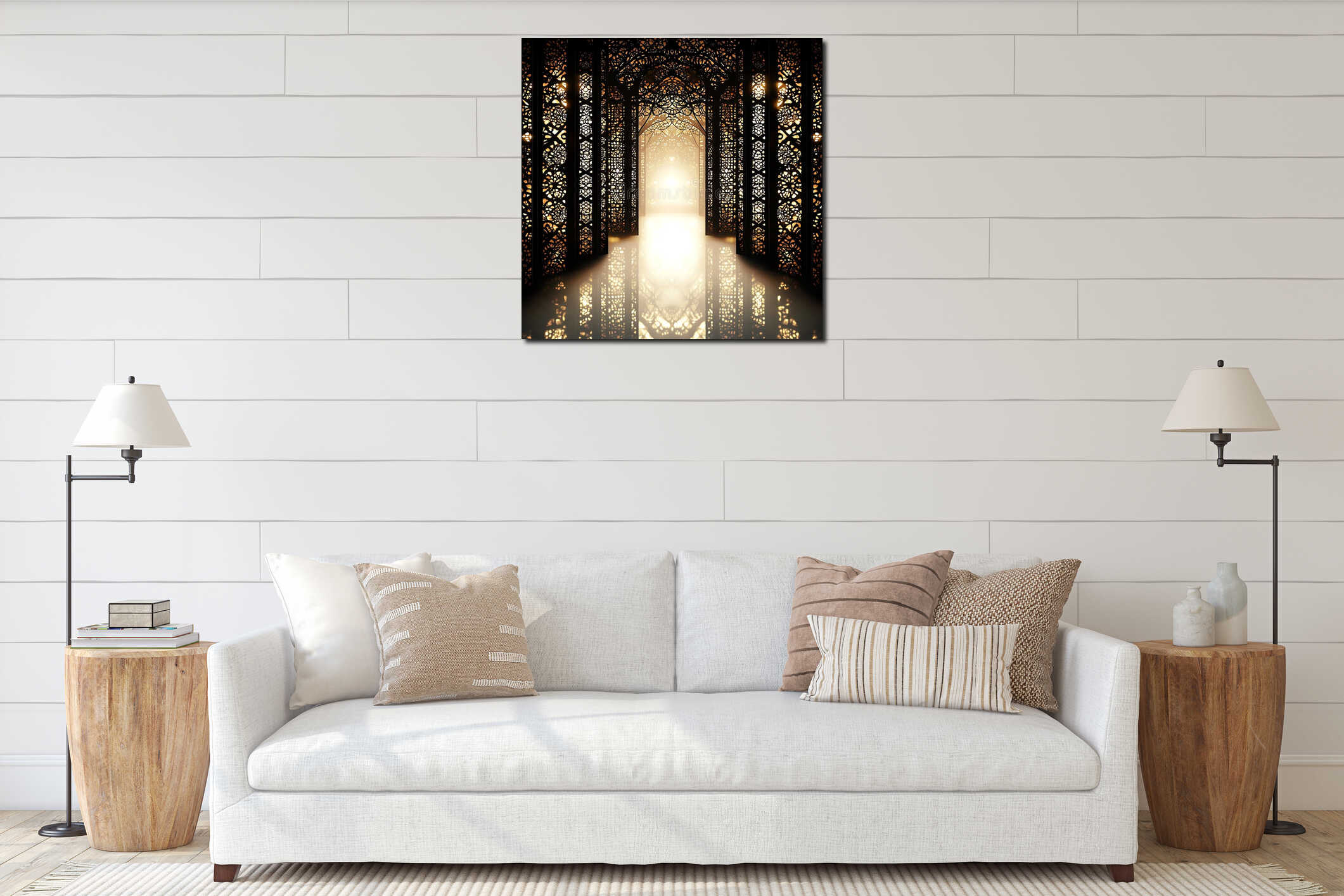 Canvas hanging interior mockup