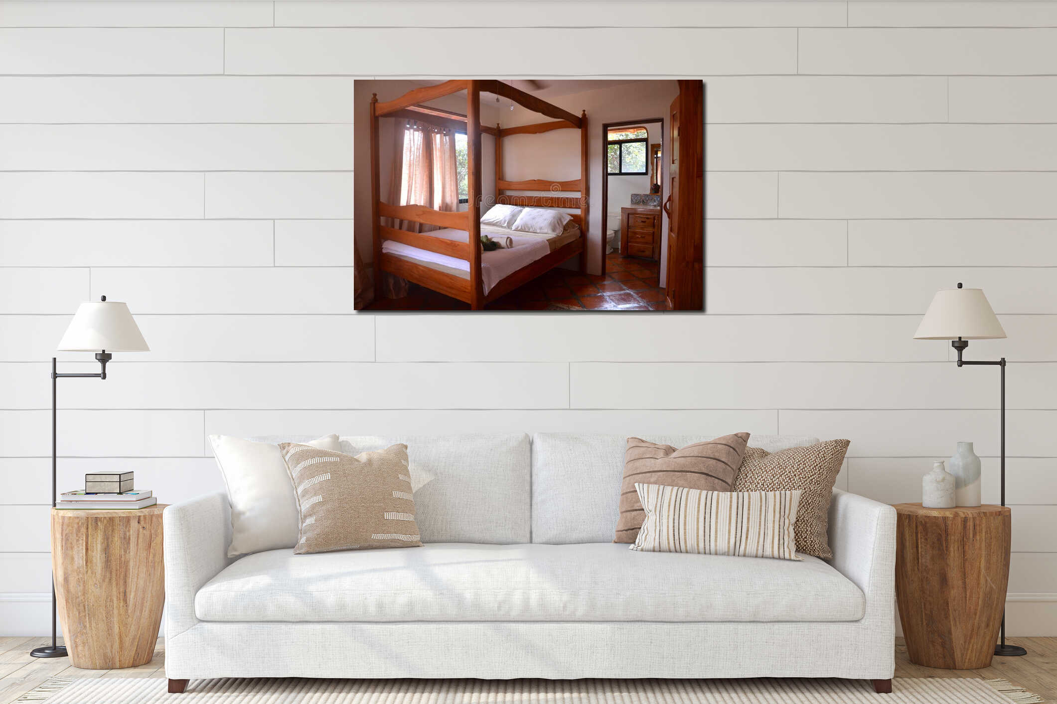 Canvas hanging interior mockup